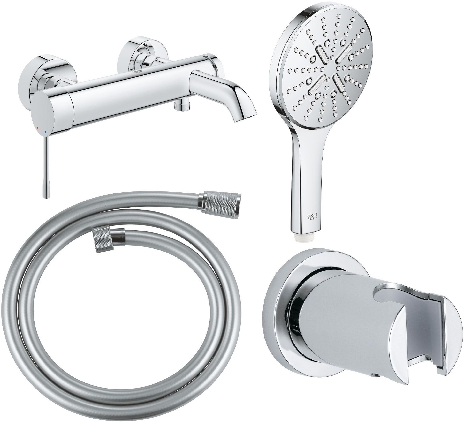 Súprava vaňová/sprchová batéria Grohe Essence 33624001, sprchová hlavica Grohe Rainshower 26574000, 27074000, 22112000