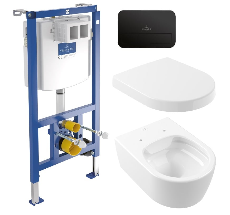 Súprava WC misa Villeroy & Boch Avento 5656R001, podomietková konštrukcia Villeroy & Boch ViConnect 92246100, 9M77C101, 922490AN