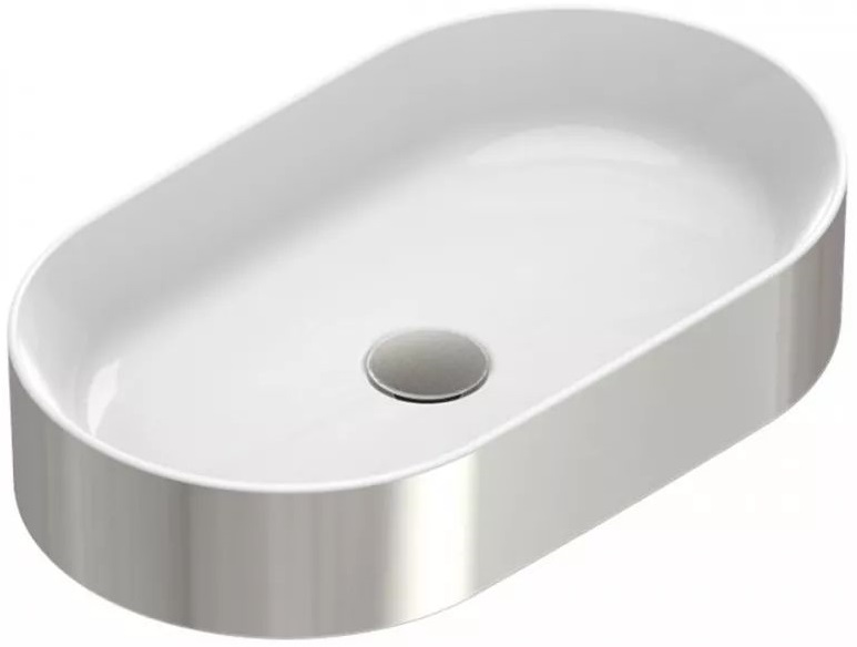 Catalano Gold & Silver umývadlo 50x35 cm oválny pultové umývadlo biela-strieborná 0122500041