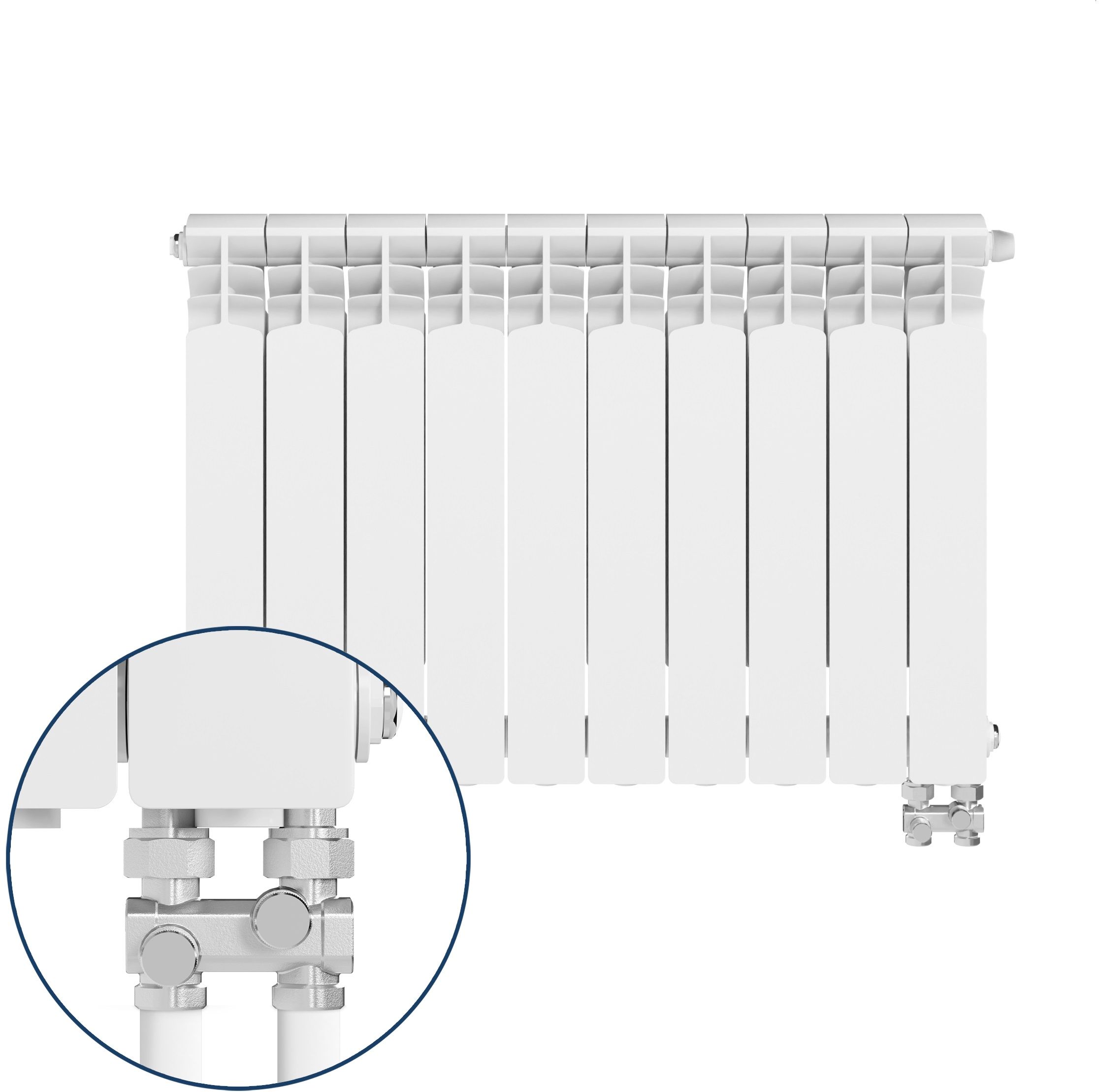 KFA Armatura G500F ohrievač do miestnosti 57.2x80.5 cm podłączenie dolné biela 789-102-44