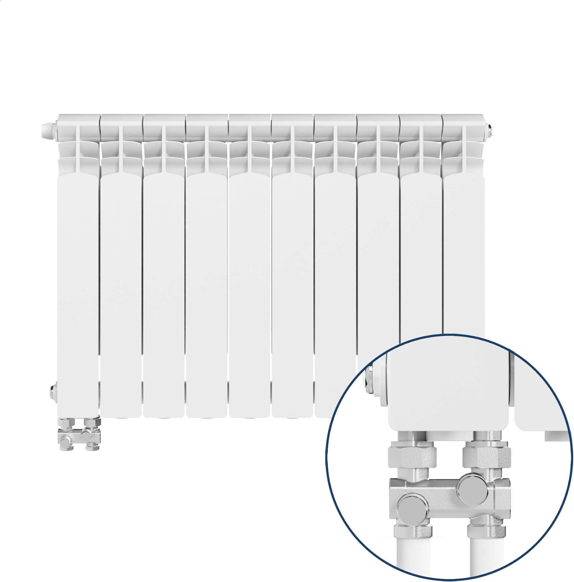 KFA Armatura G500F ohrievač do miestnosti 57.2x80.5 cm podłączenie dolné biela 789-104-44