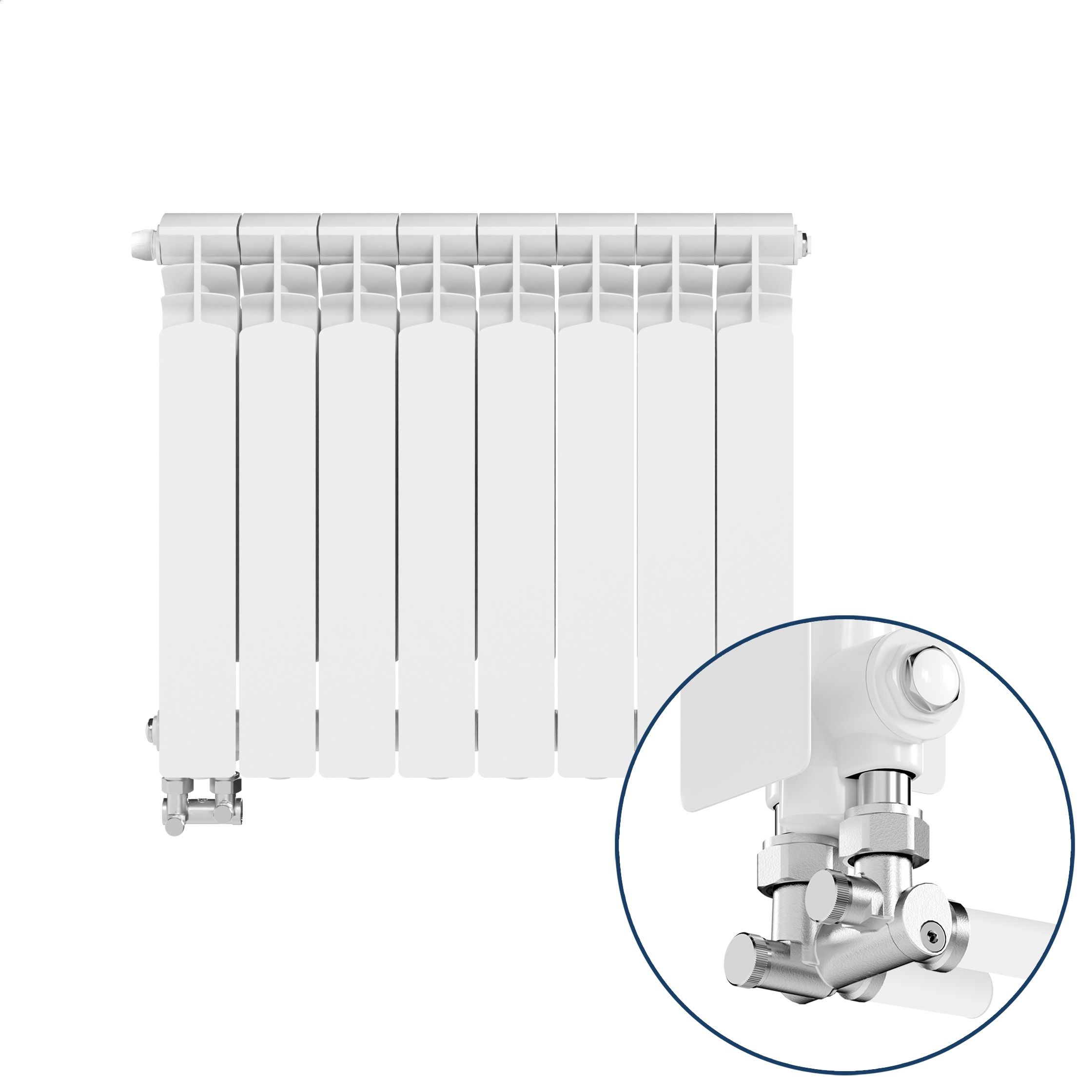KFA Armatura G500F ohrievač do miestnosti 57.2x64.4 cm podłączenie dolné biela 789-083-44
