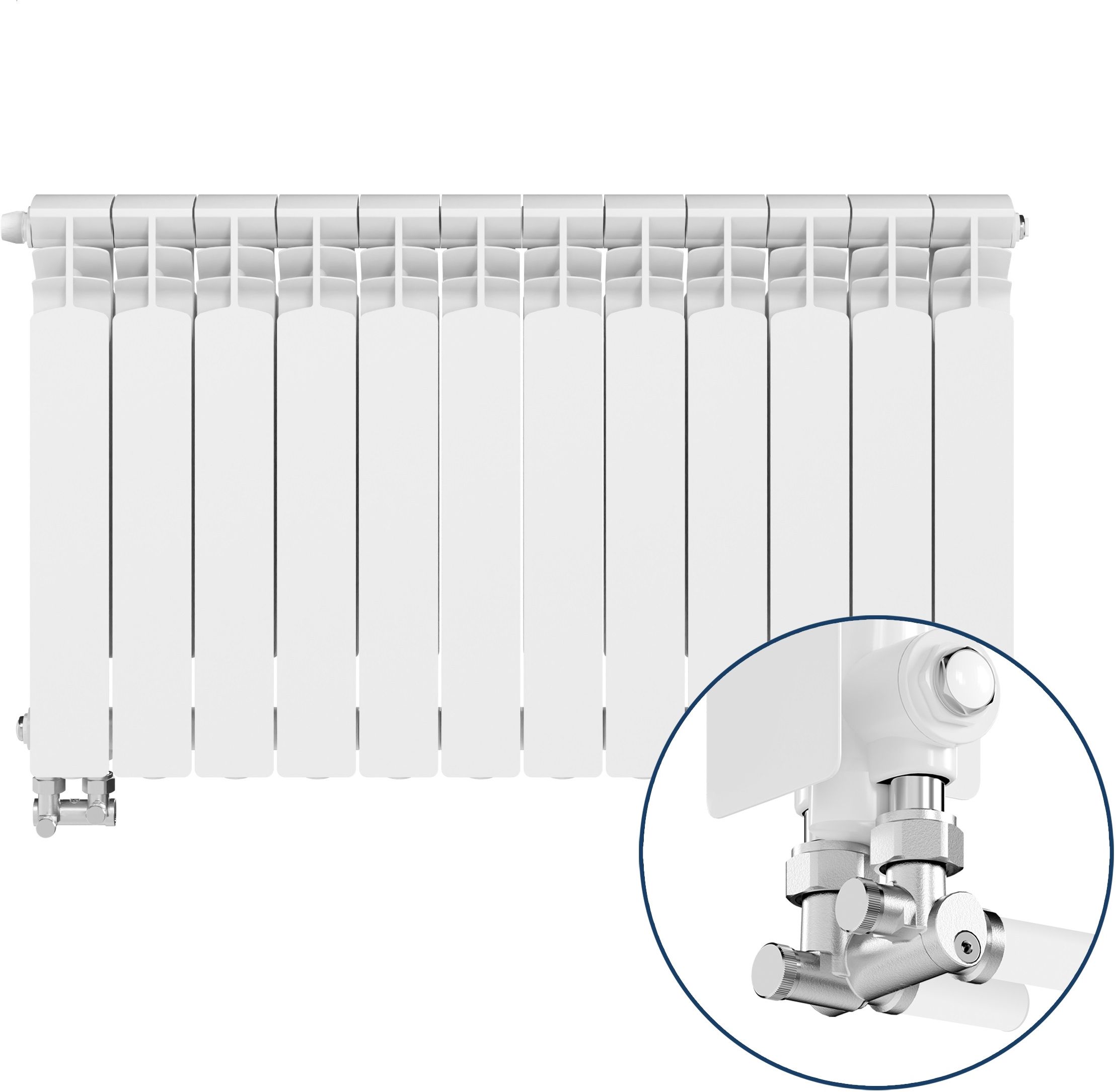 KFA Armatura G500F ohrievač do miestnosti 57.2x96.6 cm podłączenie dolné biela 789-123-44