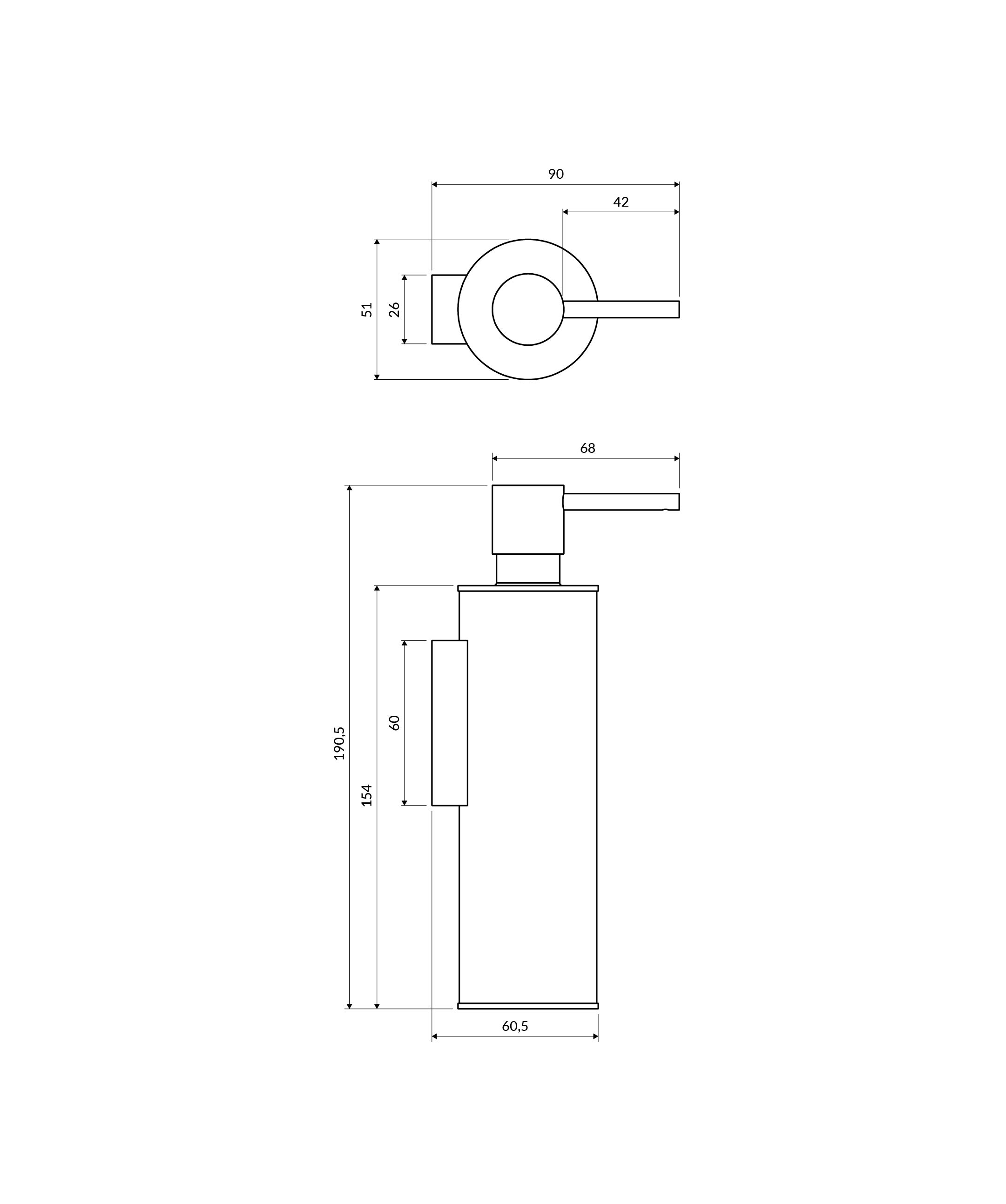 Omnires Modern Project dávkovač mydla 150 ml biela MP60721WM