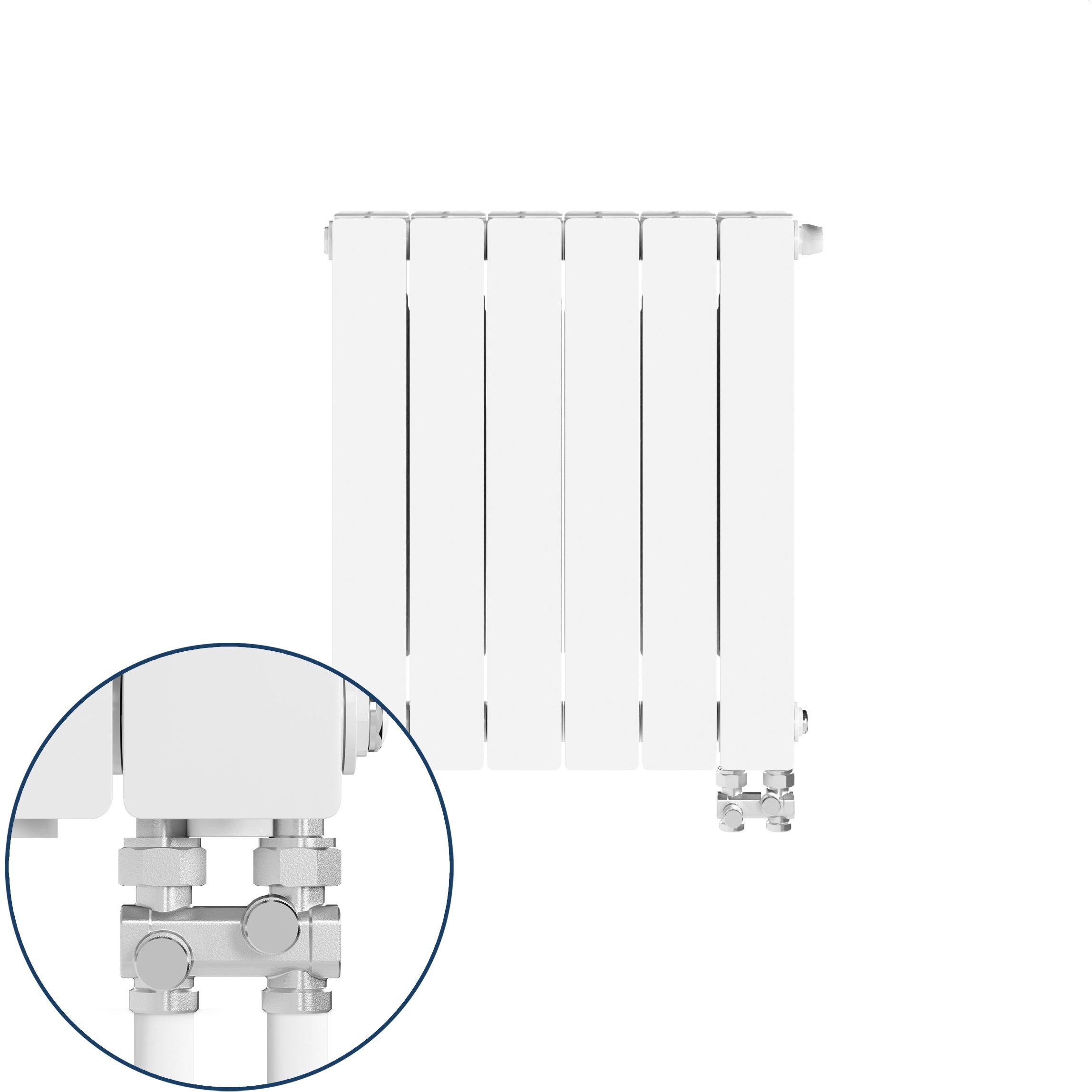 KFA Armatura ADR500 ohrievač do miestnosti 57x48.3 cm podłączenie dolné biela 763-062-44