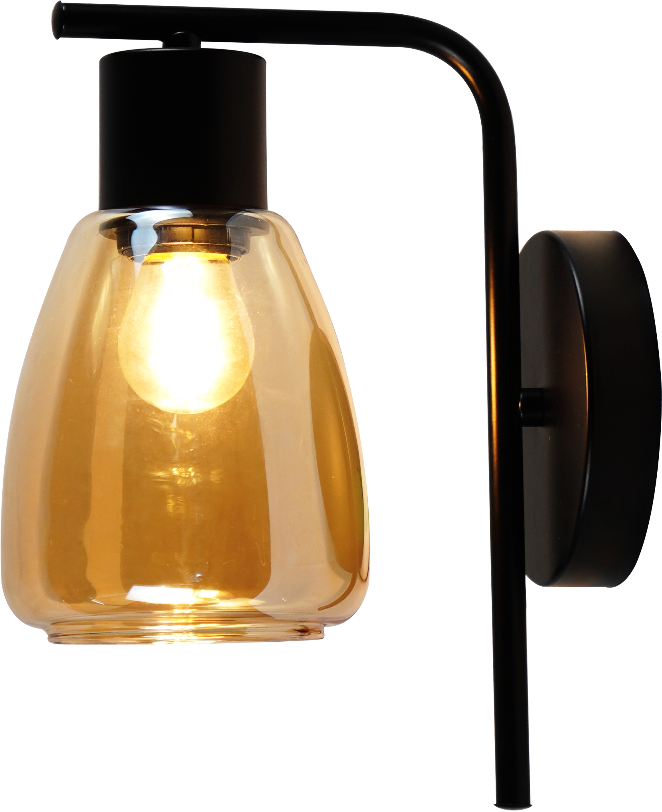 Candellux Moldo nástenná lampa 1x40 W čierna-jantárová 21-35103