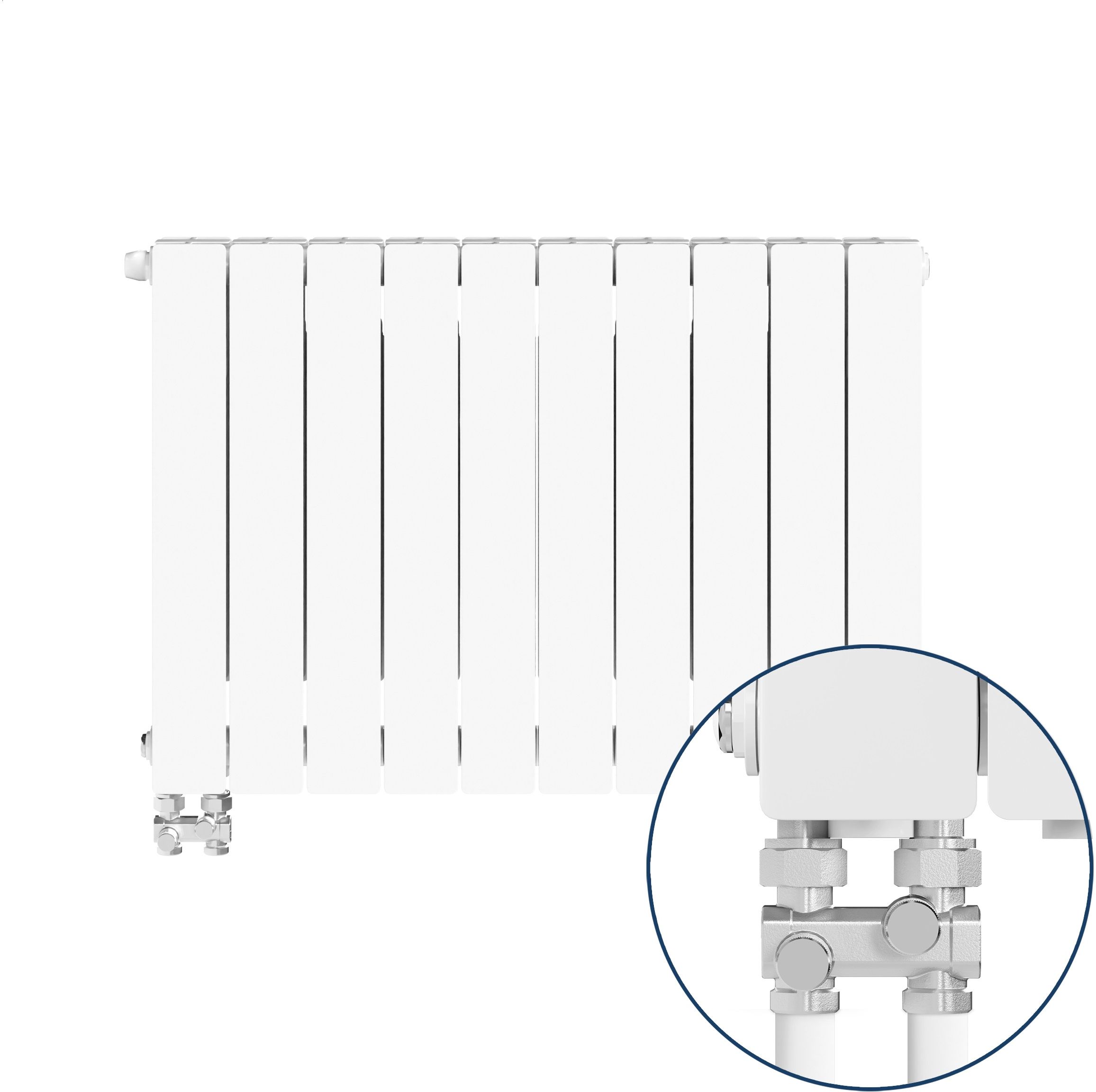 KFA Armatura ADR500 ohrievač do miestnosti 57x80.5 cm podłączenie dolné biela 763-104-44