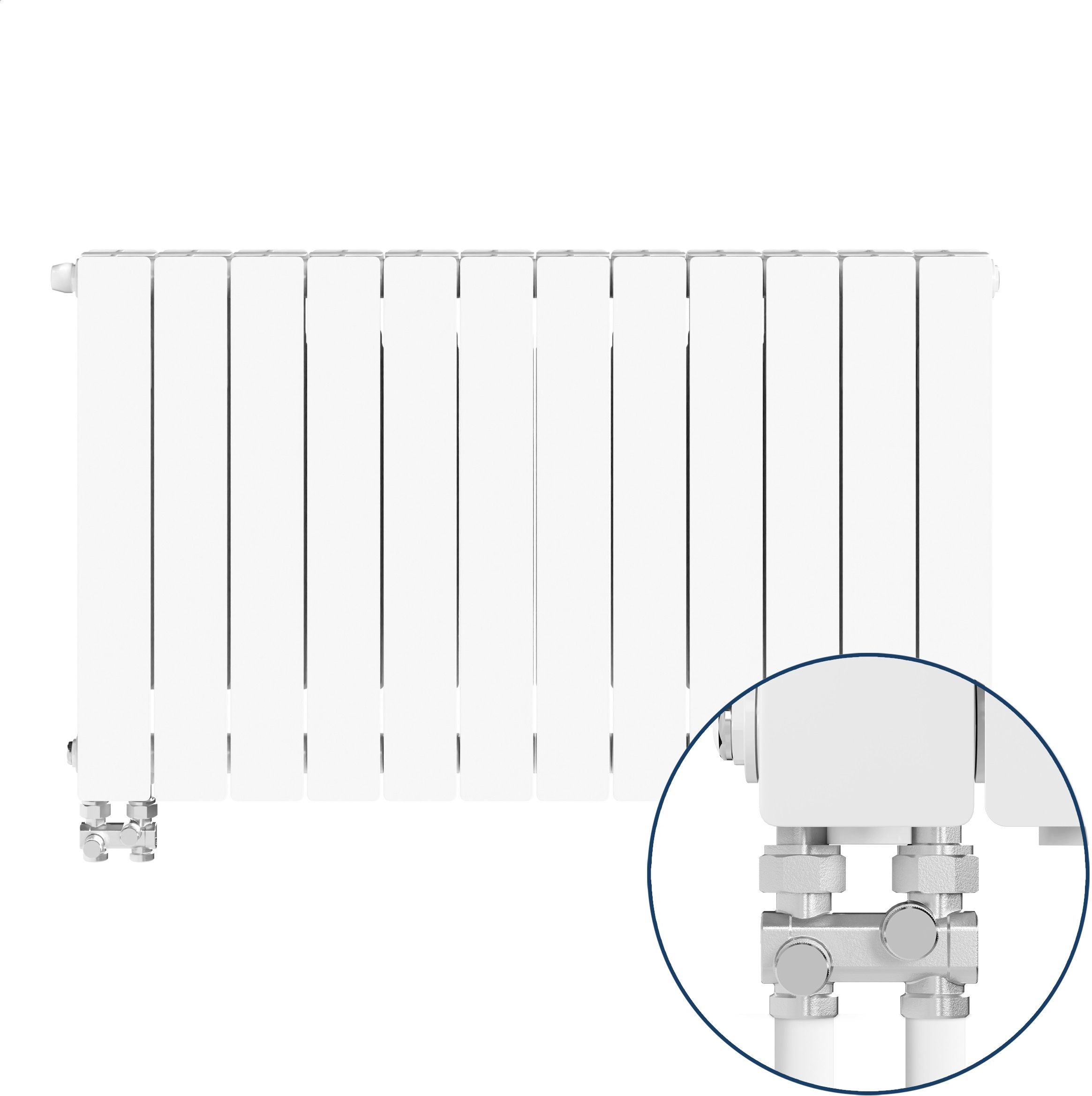 KFA Armatura ADR500 ohrievač do miestnosti 57x96.6 cm podłączenie dolné biela 763-124-44