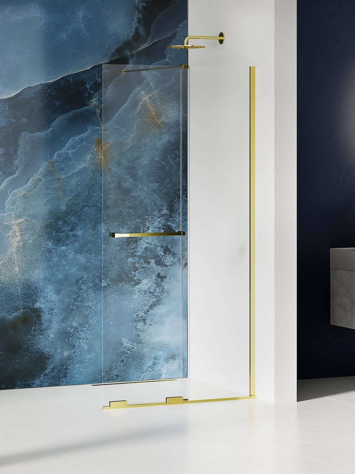 New Trendy Smart Light Gold stena sprchového kúta walk -in 110 cm zlatá lesklý/sklo priehľadné EXK-6730