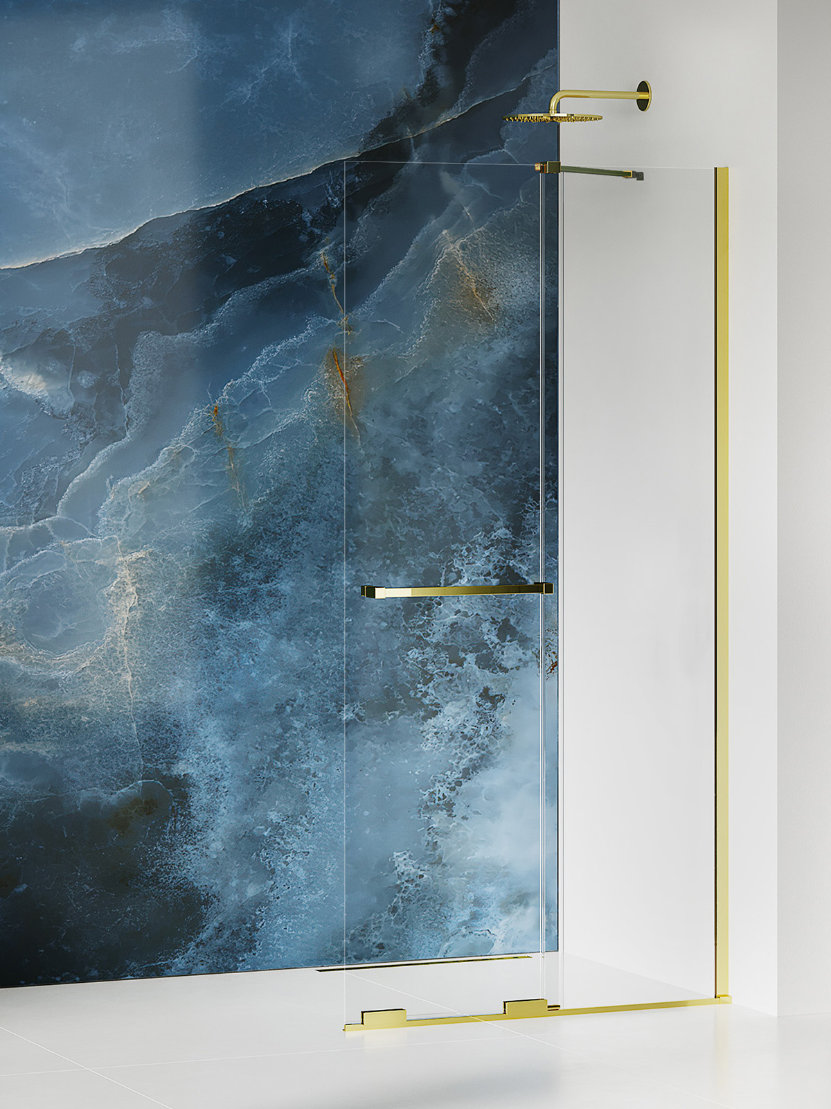 New Trendy Smart Light Gold stena sprchového kúta walk -in 120 cm zlatá lesklý/sklo priehľadné EXK-6731-WU