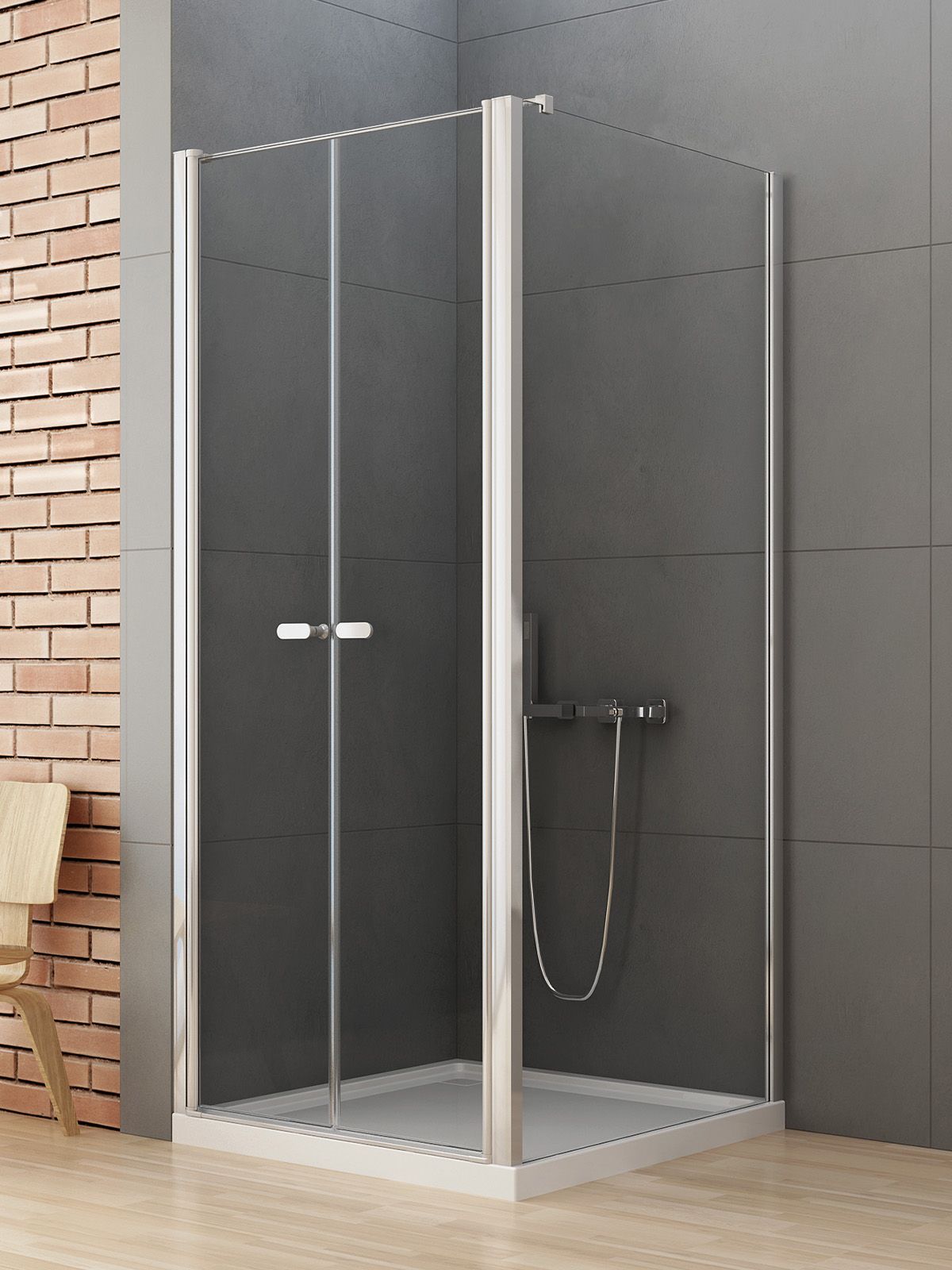 New Trendy New Soleo sprchovací kút 90x90 cm obdĺžniková chromová lesklé/priehľadné sklo D-0145A/D-0092B-WP