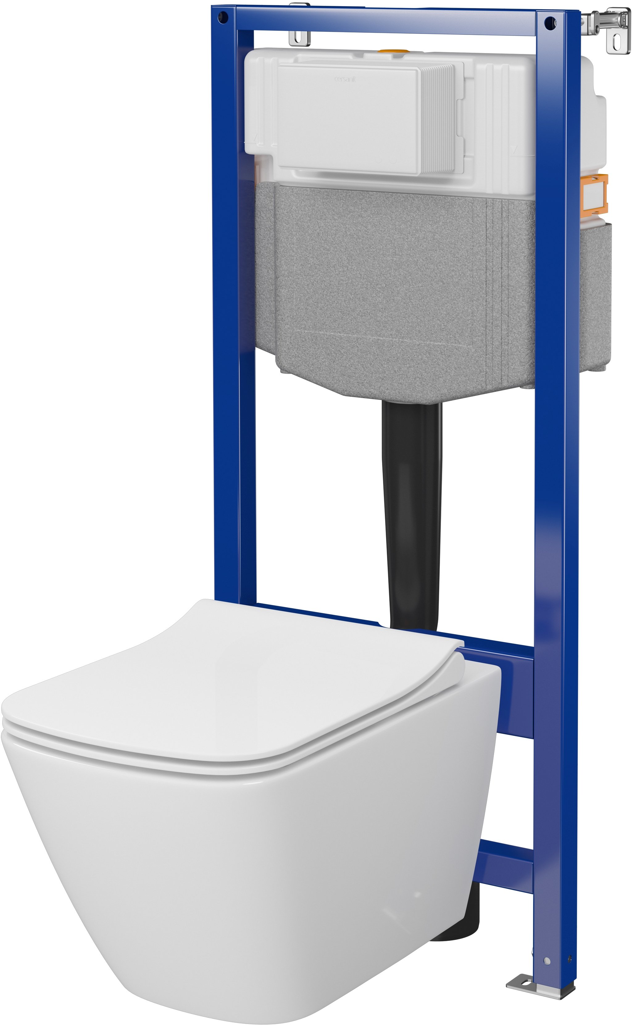 Cersanit City Square súprava wc rám s misou a sedadlom s vírivým splachovaním S701-891