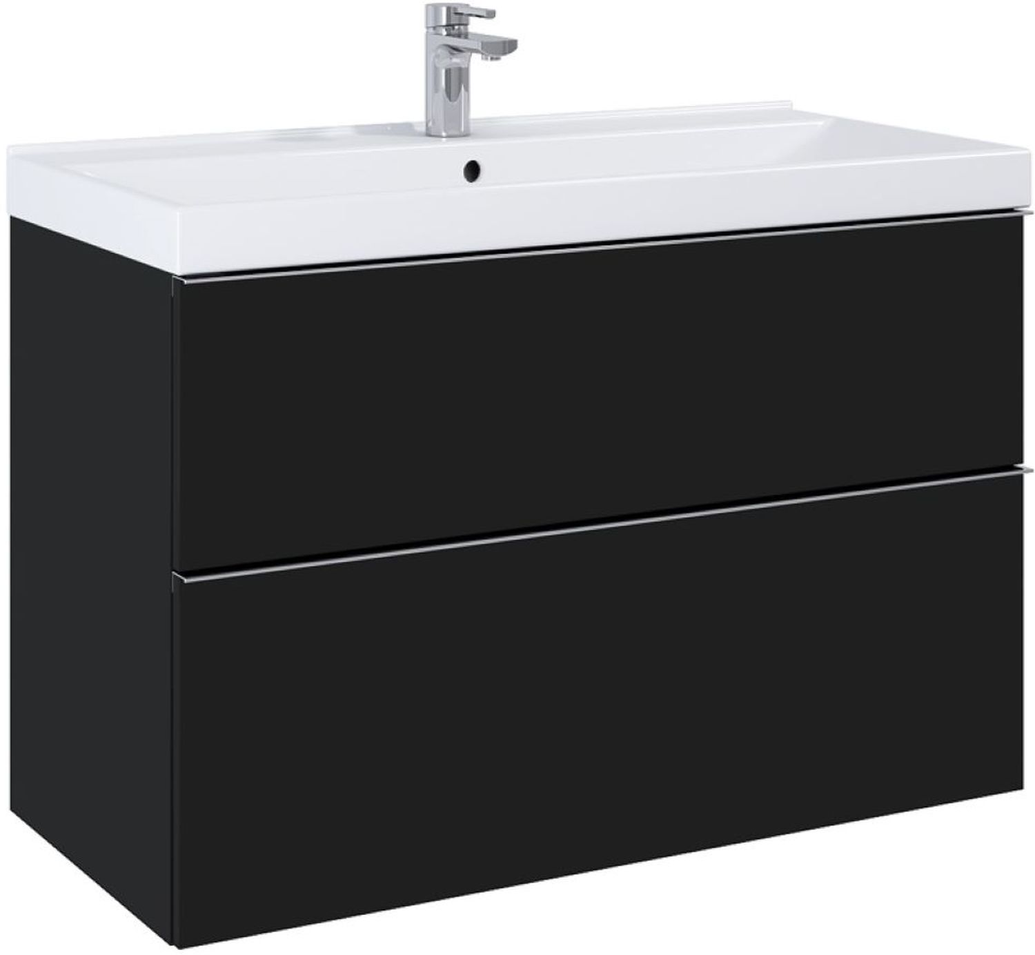 Elita Look skrinka 100x44.9x63.5 cm závesná kúpeľňová skrinka pod umývadlo čierna RE011000027160