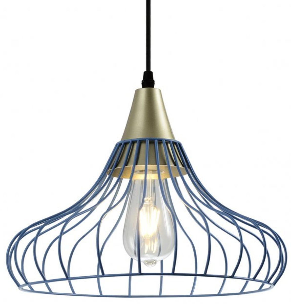 GTV Lotte závesné svietidlo 1x40 W zlatá-modrá OS-LOT-25-DEC