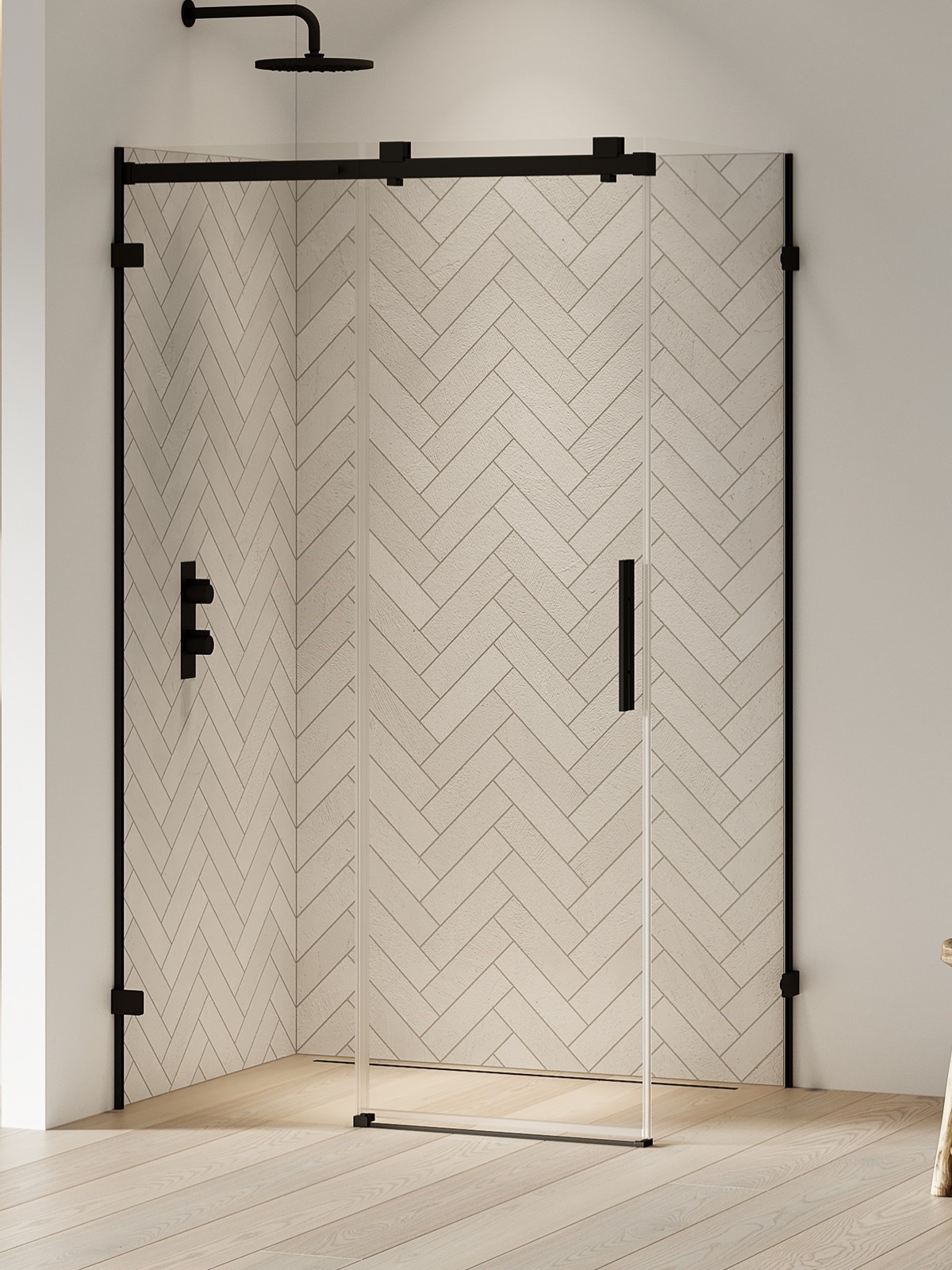 New Trendy Softi X Black sprchovací kút 120x90 cm štvorcová čierna matné/priehľadné sklo EXK-5397