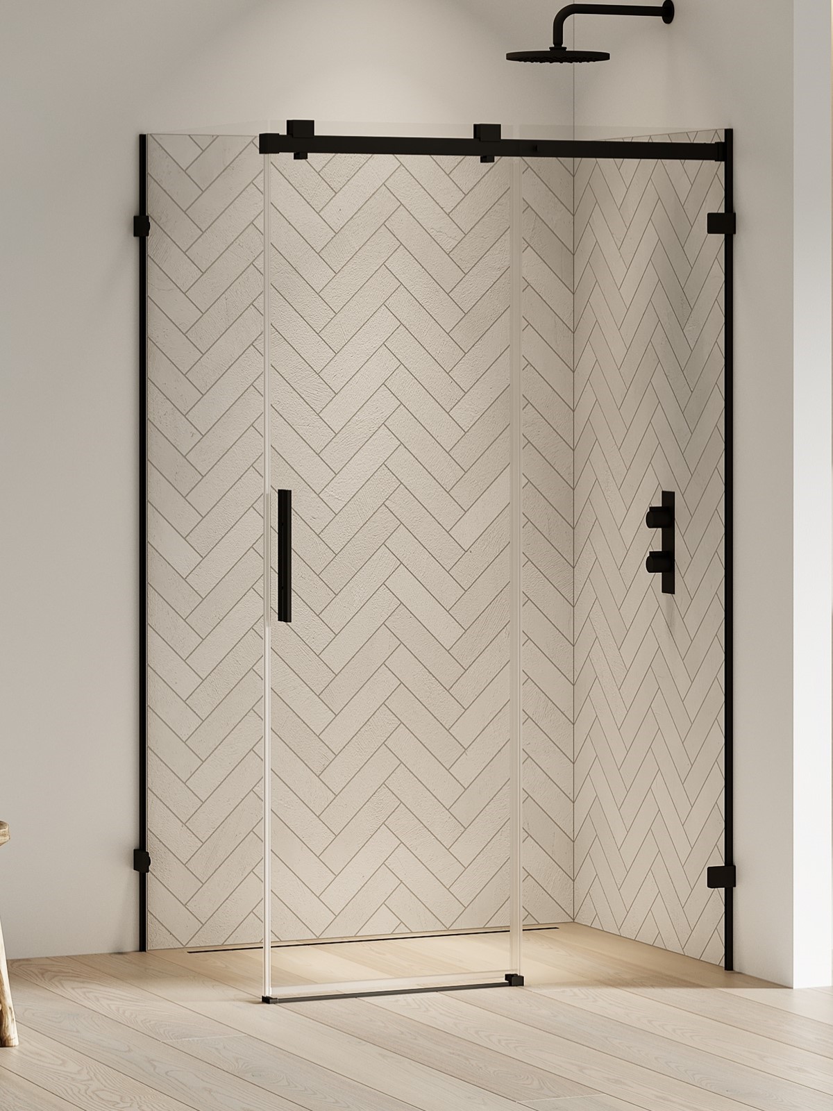 New Trendy Softi X Black sprchovací kút 120x100 cm štvorcová čierna matné/priehľadné sklo EXK-5400