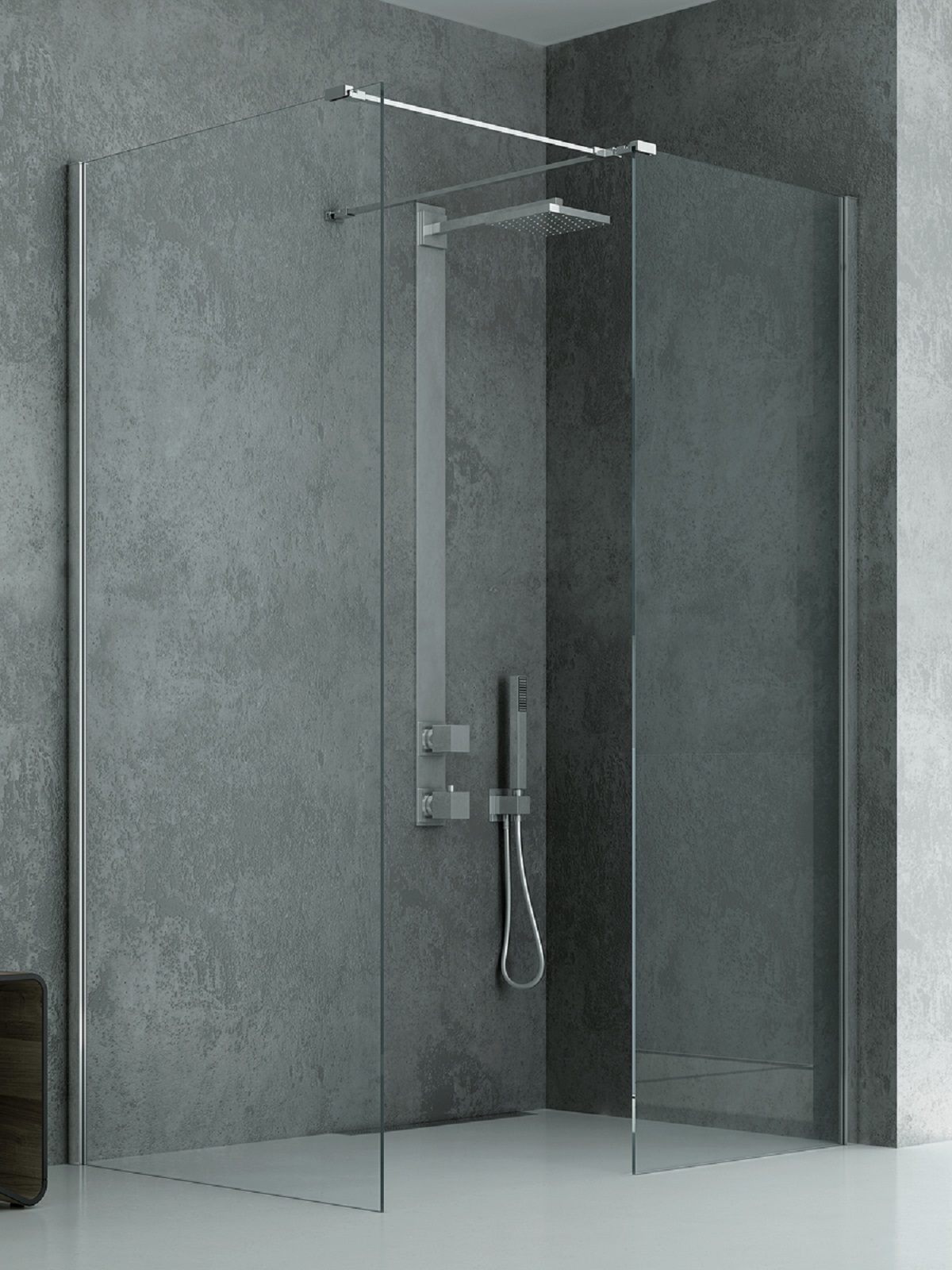 New Trendy New Modus sprchový kút walk-in 140x80 cm štvorcová chromová lesklé/priehľadné sklo EXK-5515