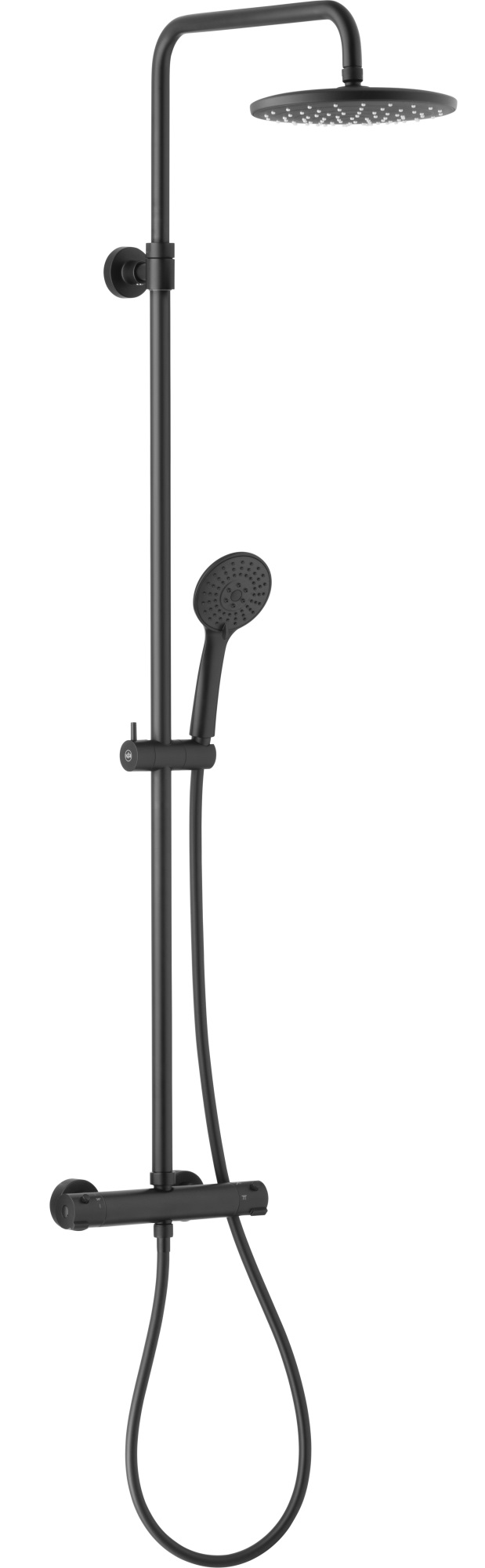 KFA Armatura Moza sprchová súprava nástenná s termostatom s dažďovou sprchou čierna 5736-911-81
