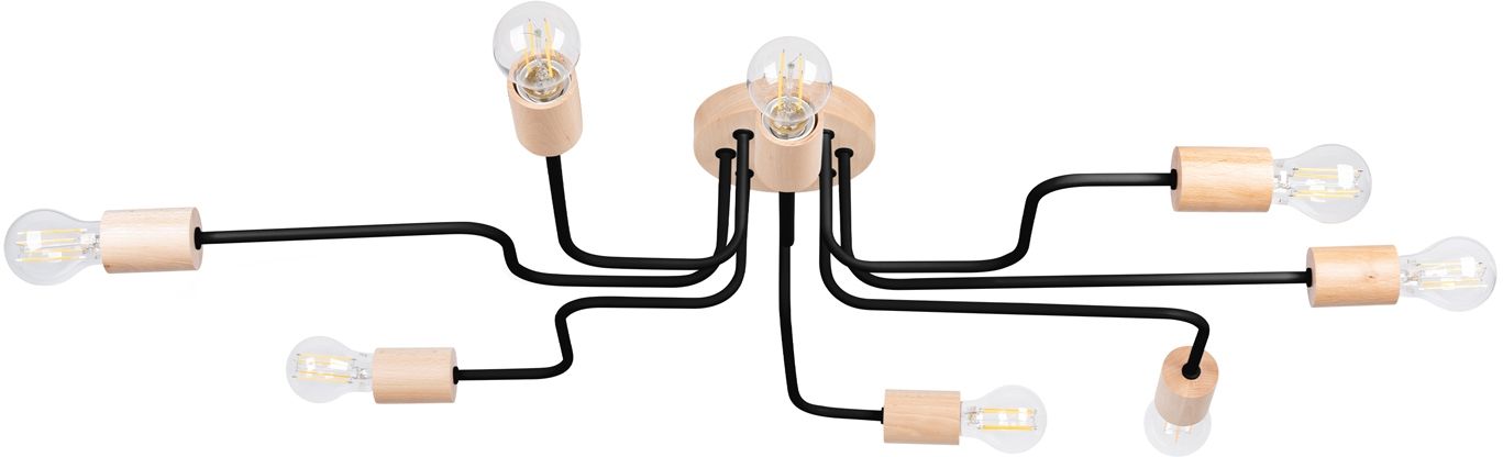 Sollux Lighting Timbo stropné svietidlo x15 W čierna-drevená SL.1671