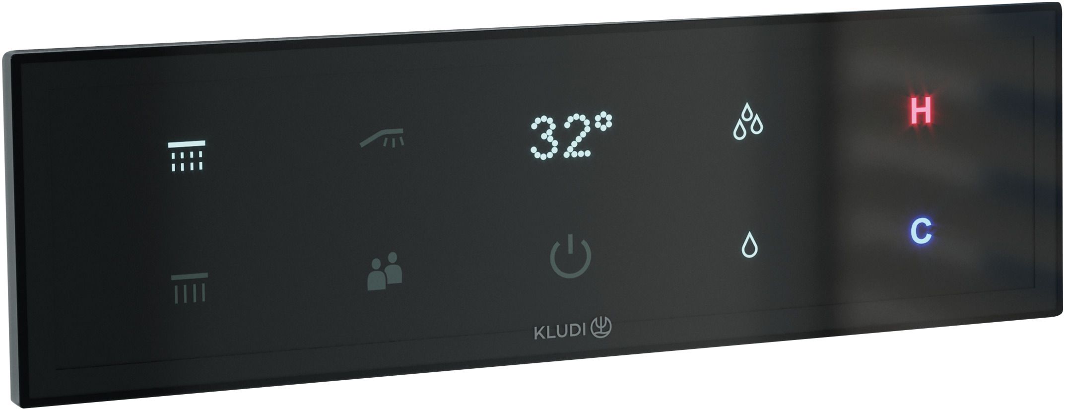 Kludi Touchtronic vaňová/sprchová batéria podomietková s termostatom čierna 38310G1-00
