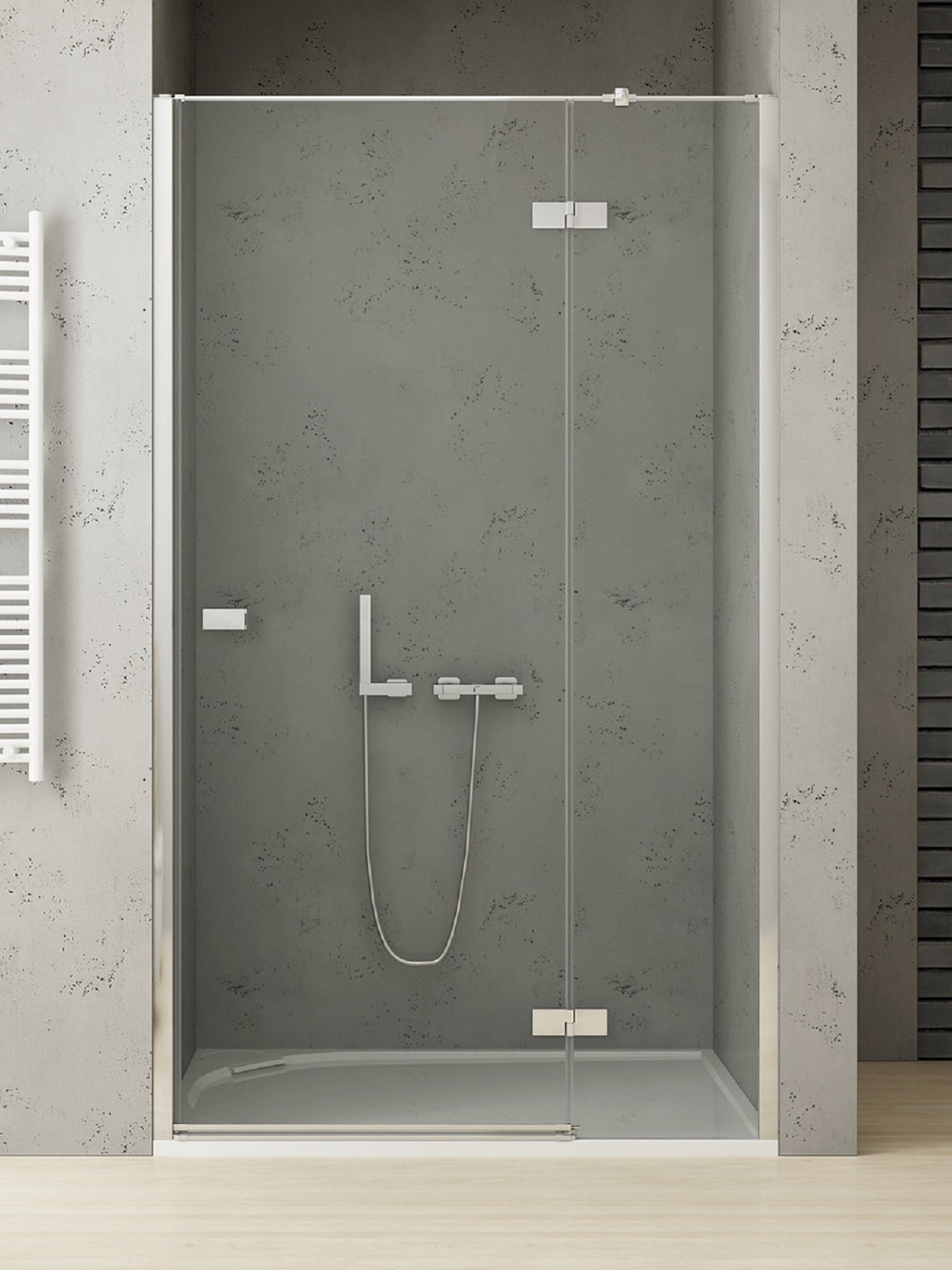 New Trendy Reflexa sprchové dvere 120 cm výklopné chróm lesklá/priehľadné sklo EXK-5066