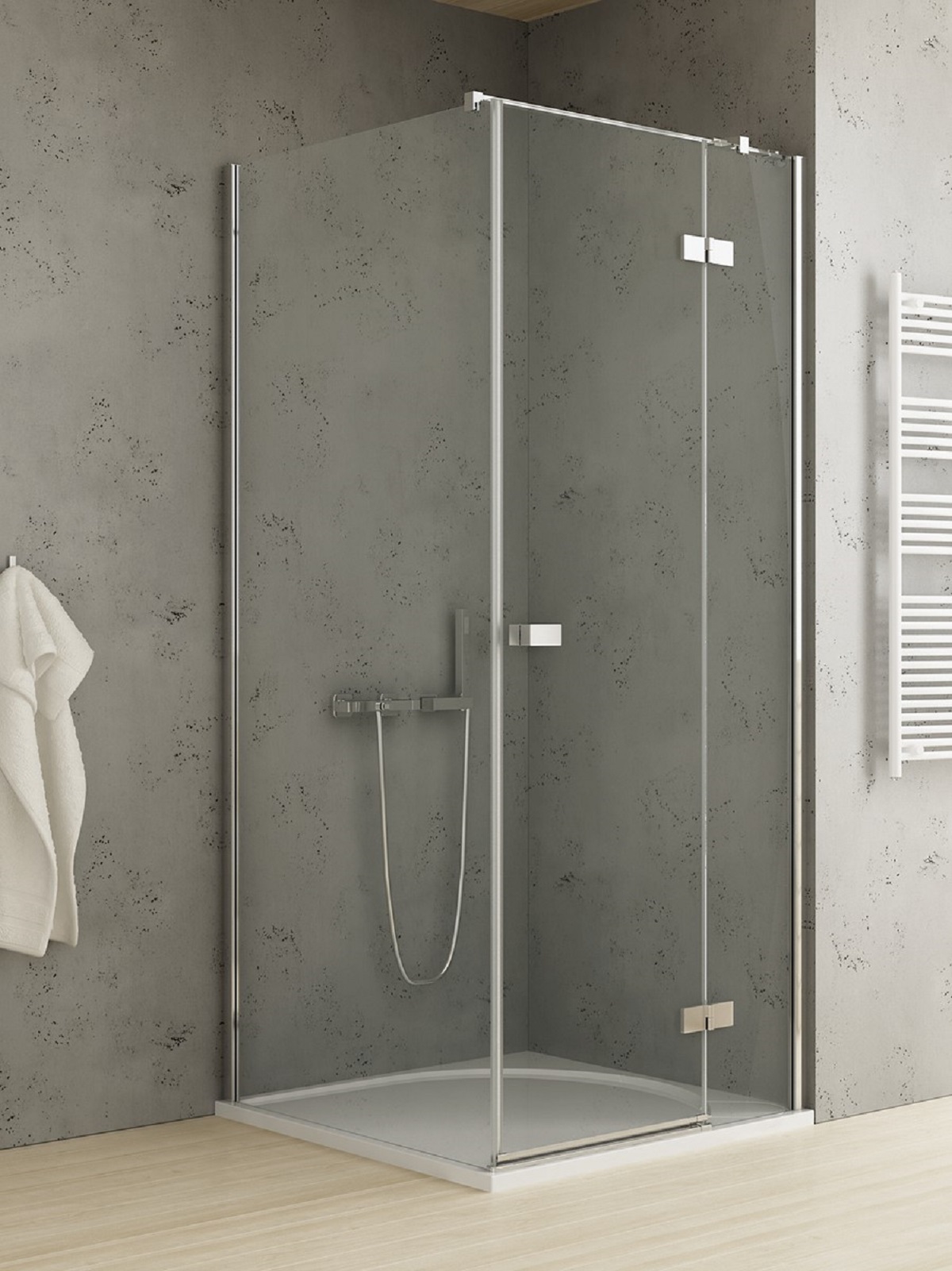 New Trendy Reflexa sprchovací kút 80x70 cm štvorcová chromová lesklé/priehľadné sklo EXK-5103