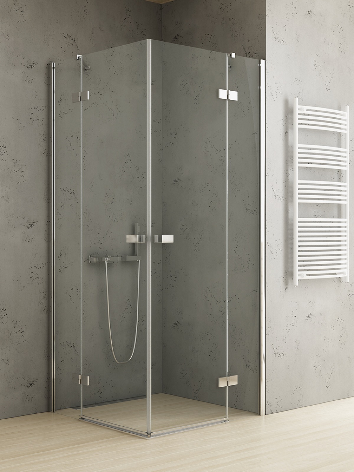 New Trendy Reflexa sprchovací kút 110x100 cm štvorcová chromová lesklé/priehľadné sklo EXK-5175