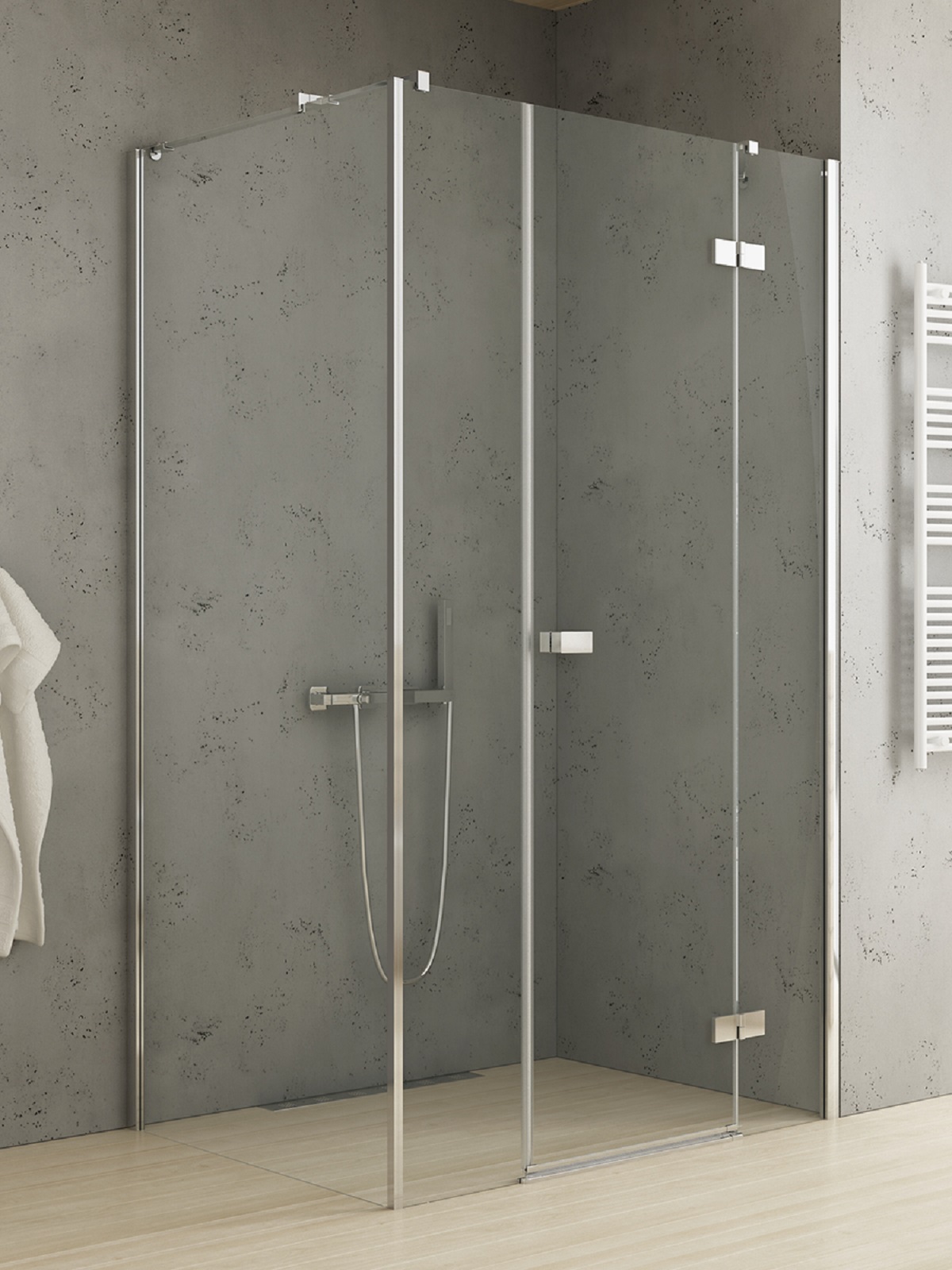 New Trendy Reflexa sprchovací kút 130x80 cm štvorcová chromová lesklé/priehľadné sklo EXK-5086