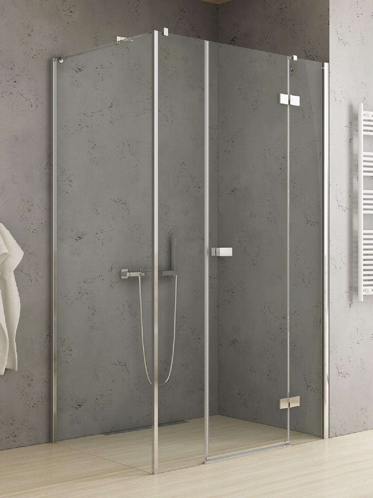 New Trendy Reflexa sprchovací kút 130x90 cm štvorcová chromová lesklé/priehľadné sklo EXK-5093