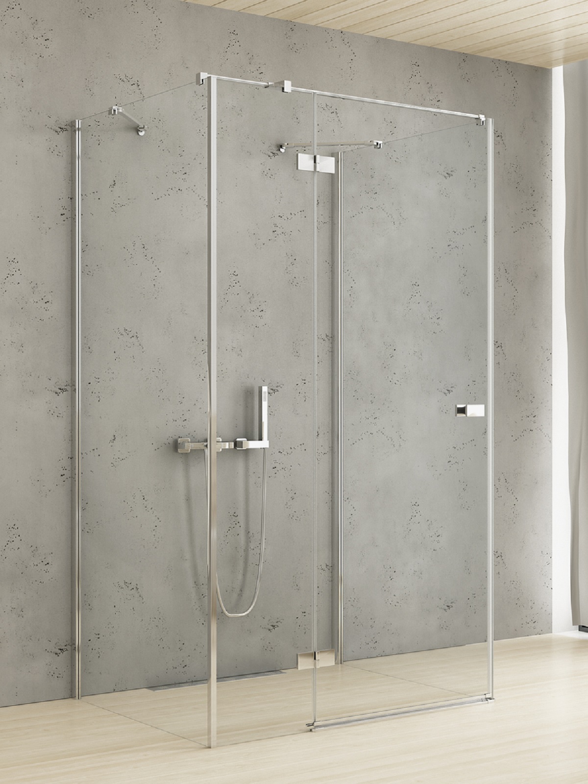 New Trendy Reflexa sprchovací kút 110x80 cm štvorcová chromová lesklé/priehľadné sklo EXK-5195