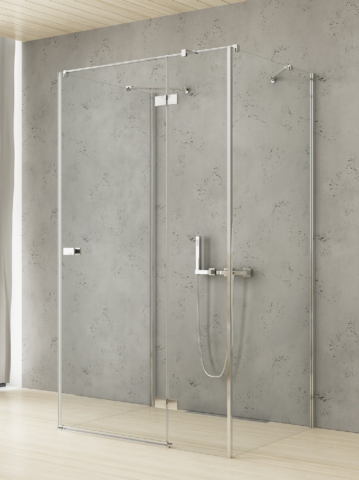 New Trendy Reflexa sprchovací kút 100x80 cm štvorcová chromová lesklé/priehľadné sklo EXK-5194