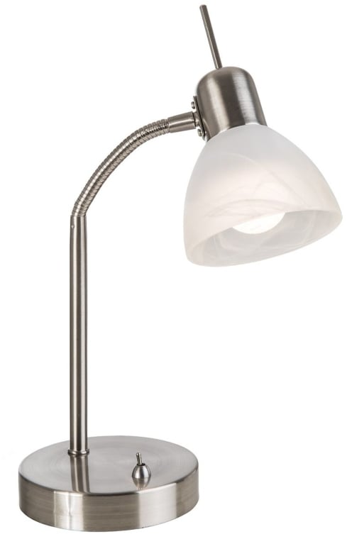 Globo Lighting Daytona stolová lampa 1x5 W biela-niklová 518901016X