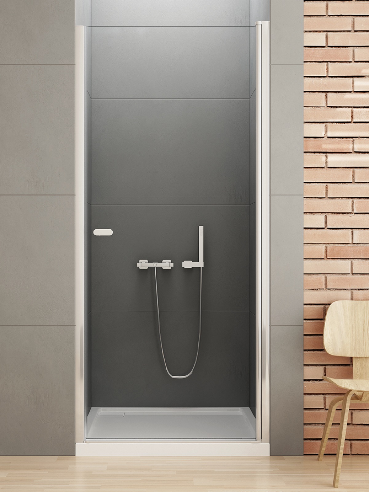New Trendy New Soleo sprchové dvere 90 cm výklopné chróm lesklá/priehľadné sklo D-0121A