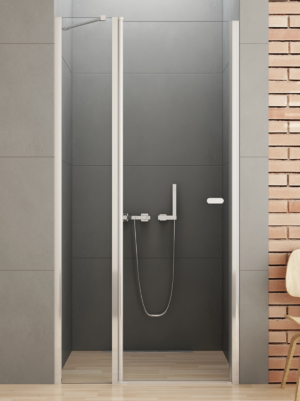 New Trendy New Soleo sprchové dvere 90 cm výklopné chróm lesklá/priehľadné sklo D-0155A-WK