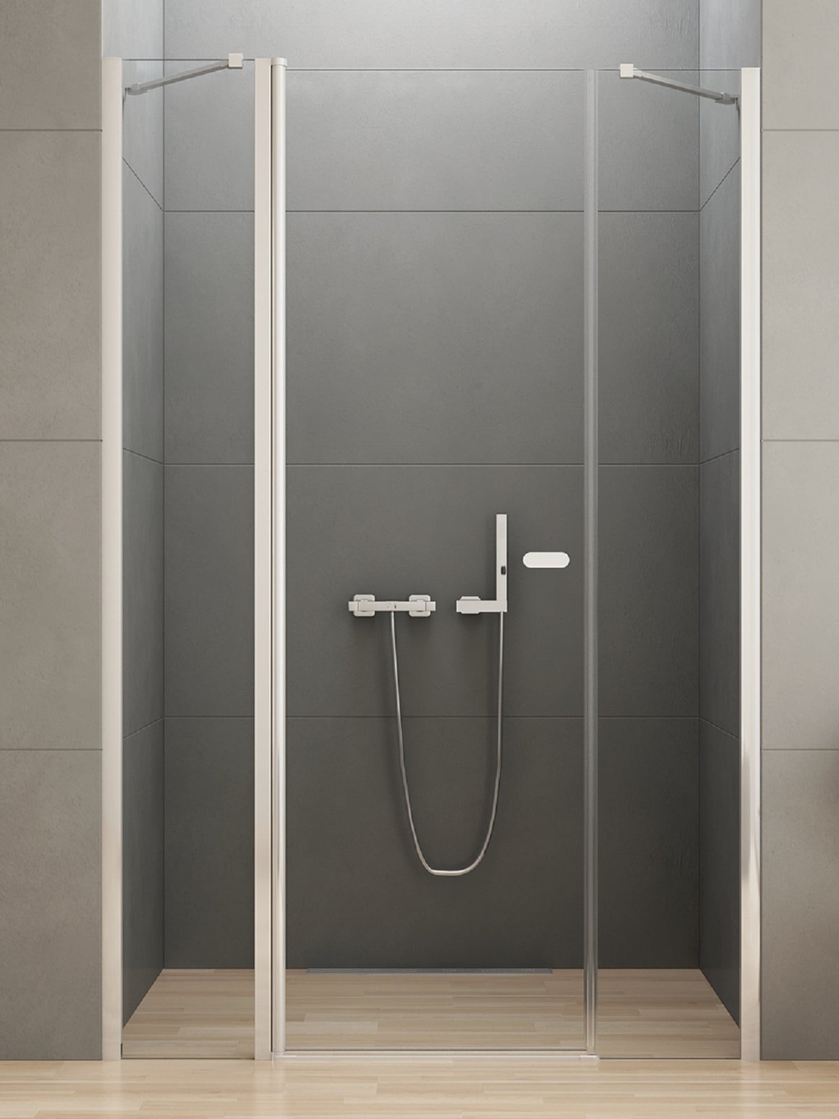 New Trendy New Soleo sprchové dvere 130 cm výklopné chróm lesklá/priehľadné sklo D-0173A