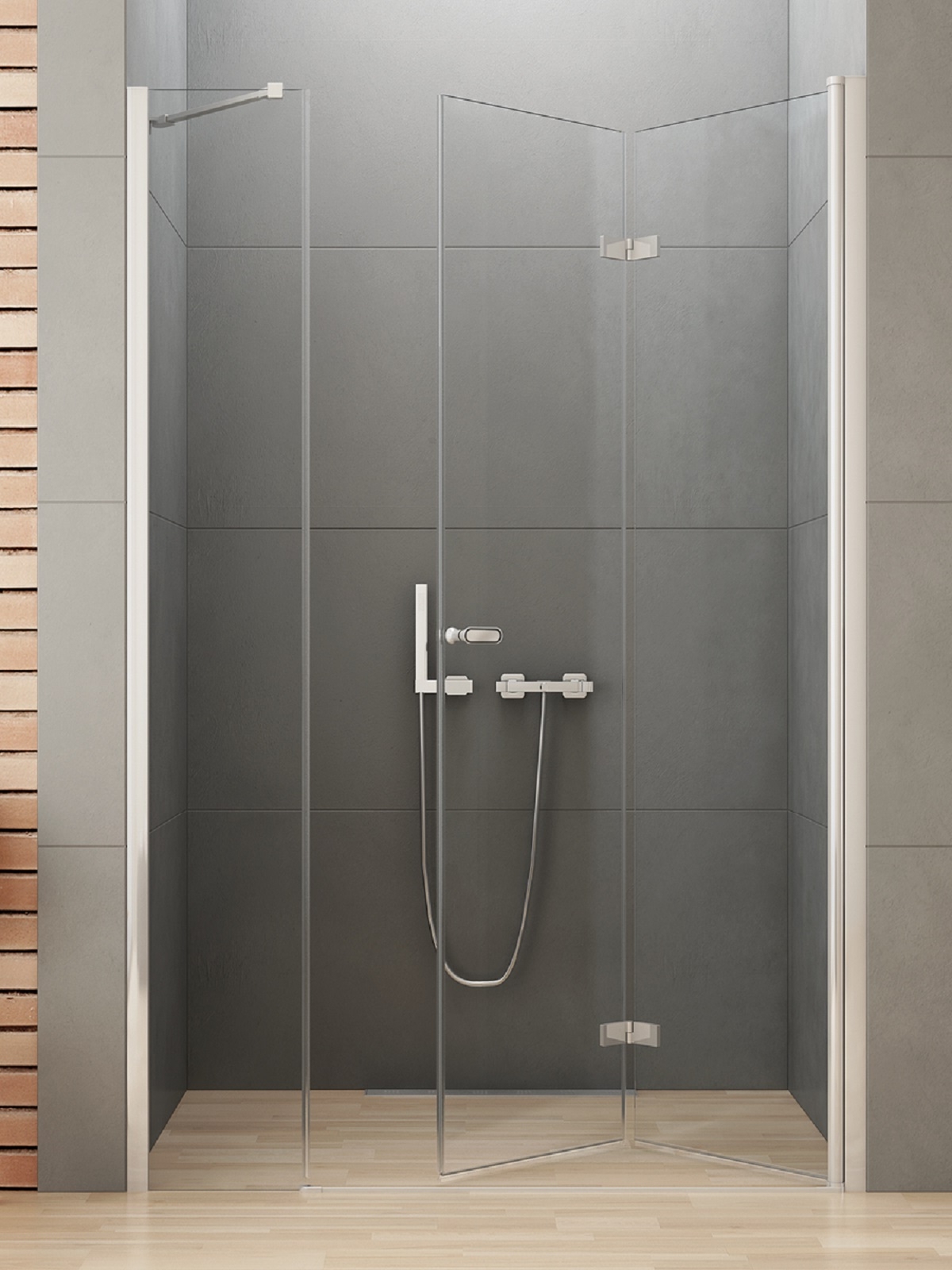 New Trendy New Soleo sprchové dvere 100 cm skladané chróm lesklá/priehľadné sklo D-0152A/D-0095B