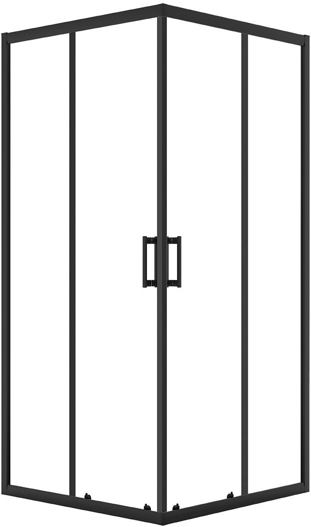 Laveo Bresso sprchovací kút 80x80 cm obdĺžniková čierna matné/priehľadné sklo JKD_786K