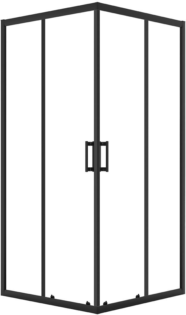 Laveo Bresso sprchovací kút 90x90 cm obdĺžniková čierna matné/priehľadné sklo JKD_796K