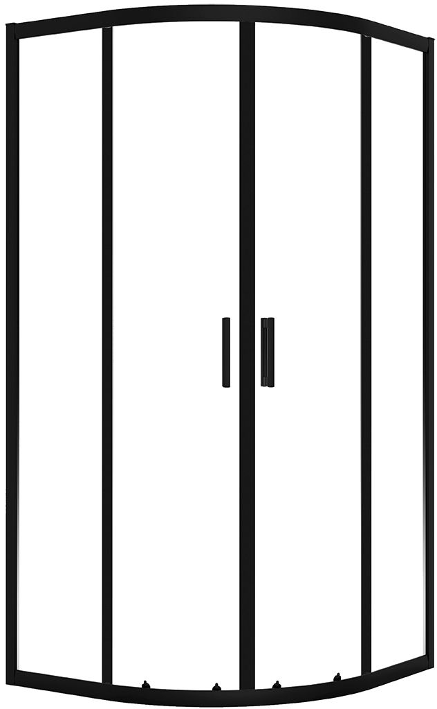 Laveo Bresso sprchovací kút 90x90 cm polkruhová čierna matné/priehľadné sklo JKD_796Z