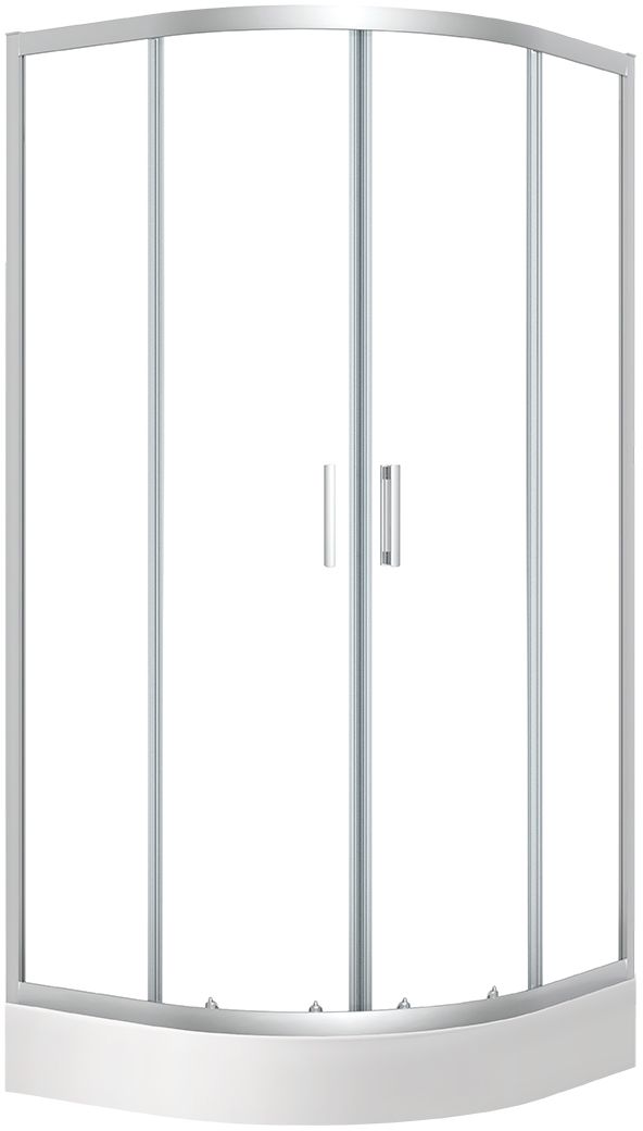 Laveo Bresso sprchový kút so sprchovou vaničkou 90x90 cm polkruhová chromová lesklé/priehľadné sklo JKDD096Z