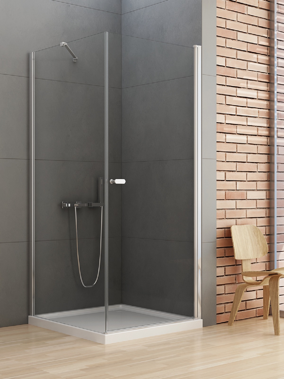 New Trendy New Soleo sprchovací kút 80x70 cm štvorcová chromová lesklé/priehľadné sklo D-0139A/D-0087B