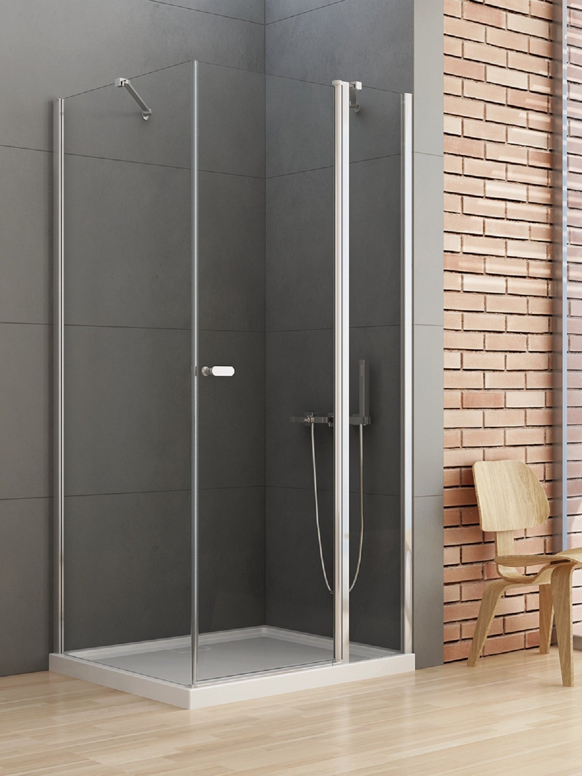 New Trendy New Soleo sprchovací kút 90x70 cm štvorcová chromová lesklé/priehľadné sklo K-0649