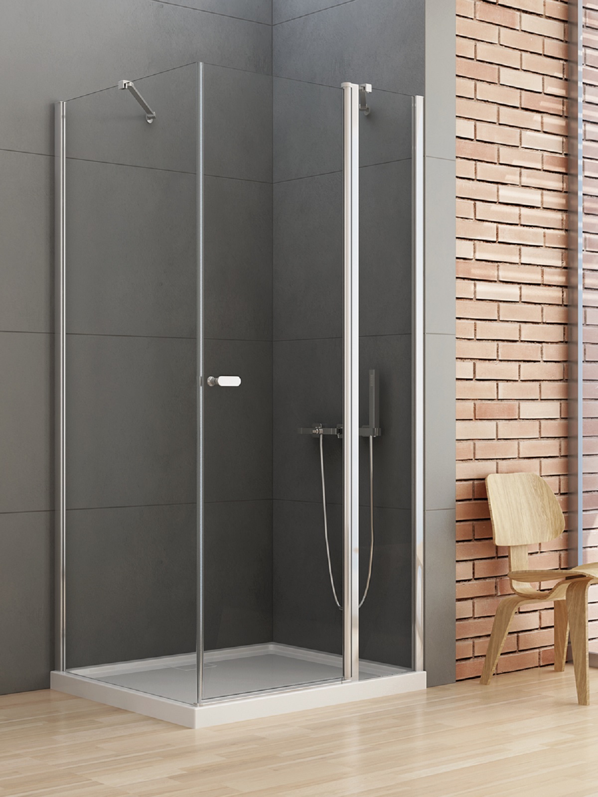 New Trendy New Soleo sprchovací kút 90x80 cm štvorcová chromová lesklé/priehľadné sklo K-0394