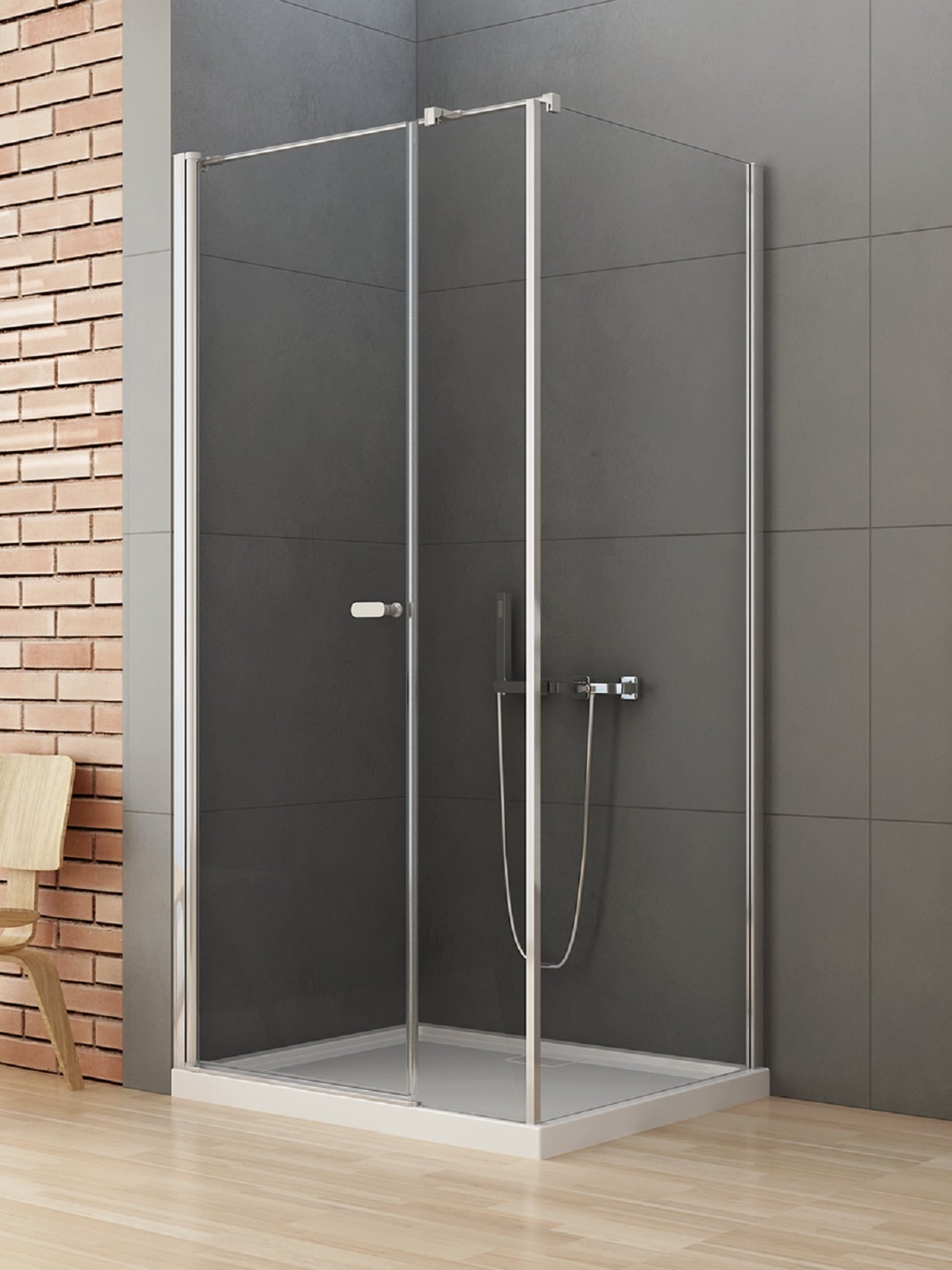 New Trendy New Soleo sprchovací kút 120x100 cm štvorcová chromová lesklé/priehľadné sklo K-0634