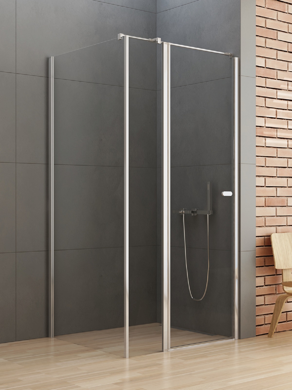 New Trendy New Soleo sprchovací kút 90x80 cm štvorcová chromová lesklé/priehľadné sklo K-0716