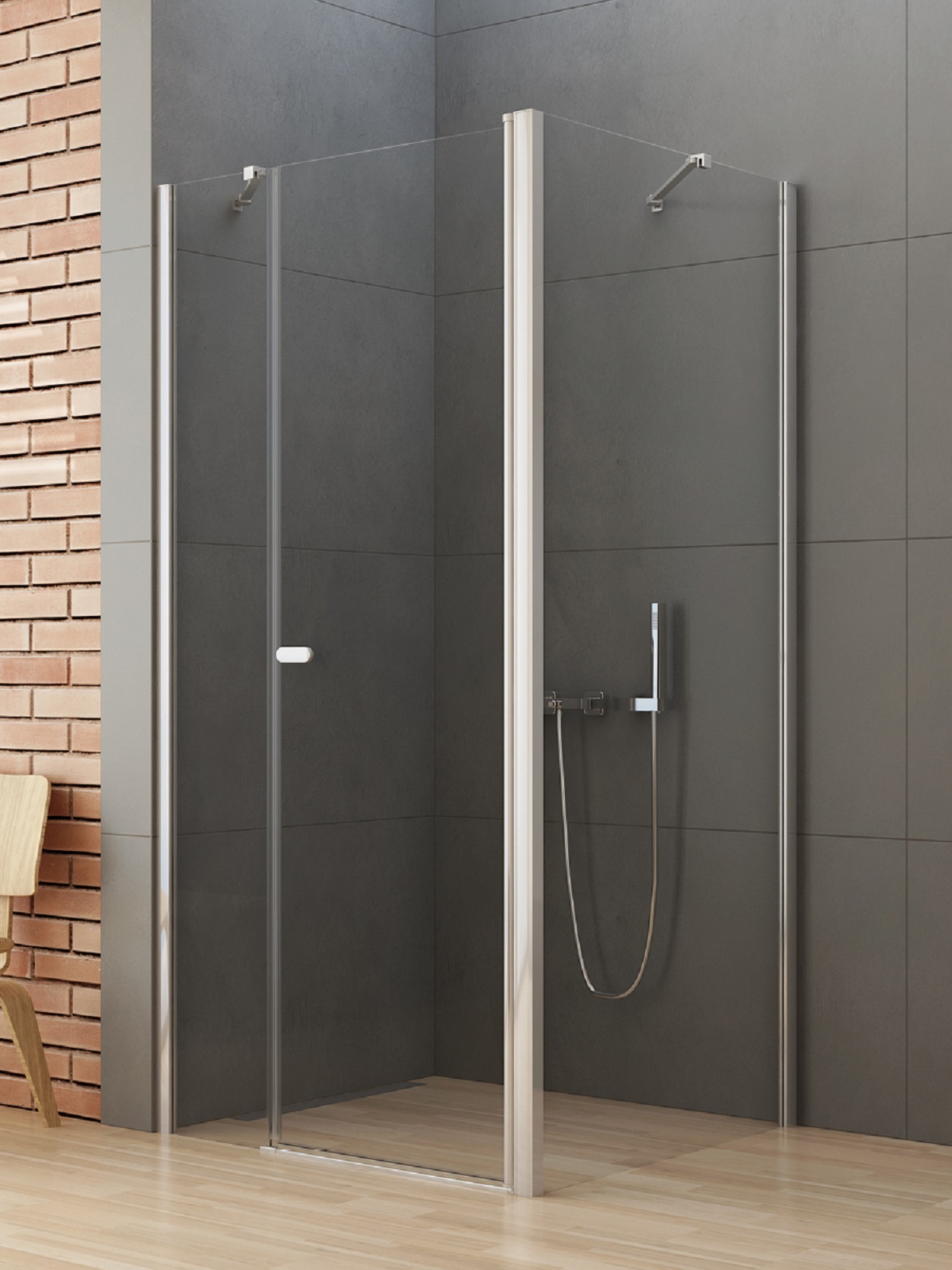New Trendy New Soleo sprchovací kút 100x70 cm štvorcová chromová lesklé/priehľadné sklo K-0697