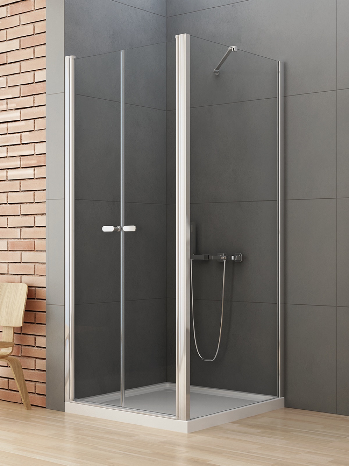 New Trendy New Soleo sprchovací kút 80x70 cm štvorcová chromová lesklé/priehľadné sklo D-0143A/D-0091B
