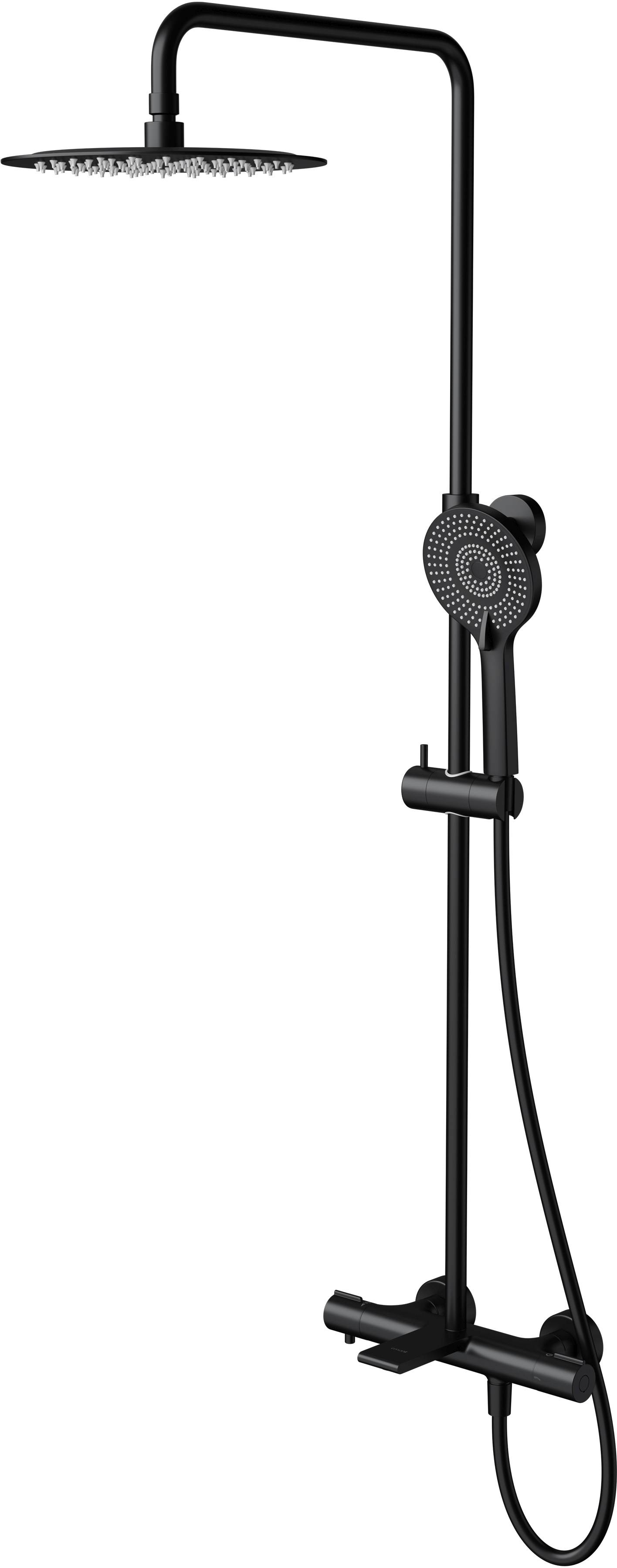 Cersanit Virgo súprava vaňová/sprchová nástenná s termostatom s dažďovou sprchou čierna S951-863