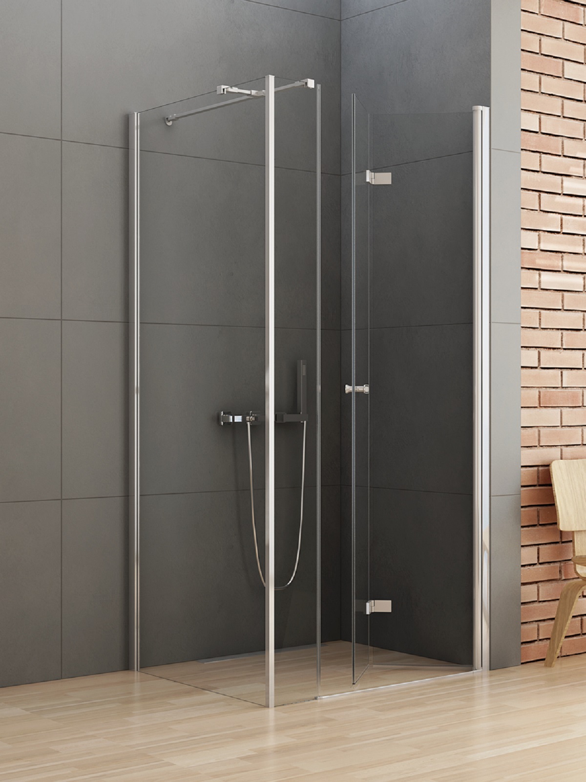 New Trendy New Soleo sprchovací kút 100x80 cm štvorcová chromová lesklé/priehľadné sklo K-0377