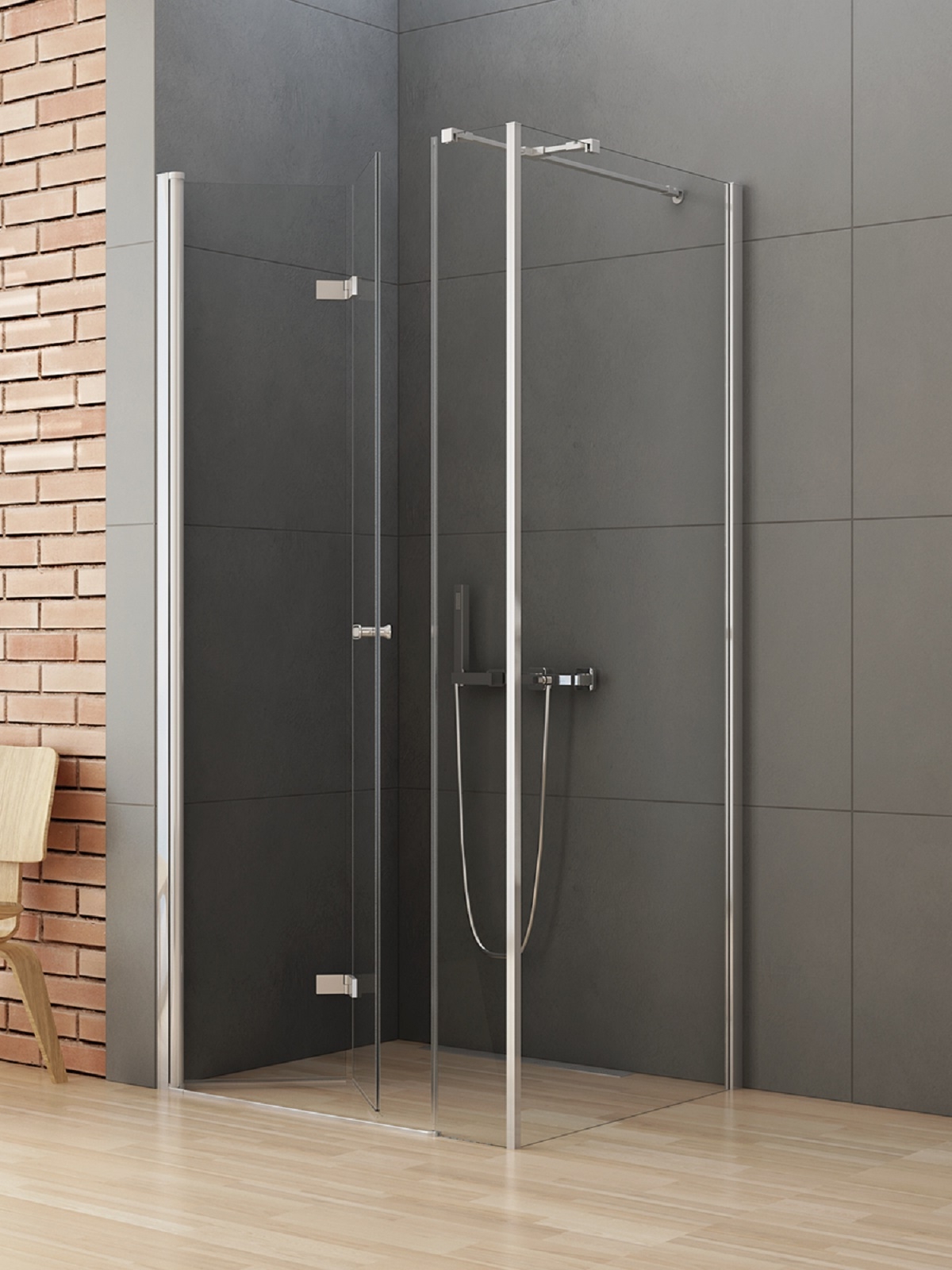 New Trendy New Soleo sprchovací kút 100x100 cm obdĺžniková chromová lesklé/priehľadné sklo K-0380